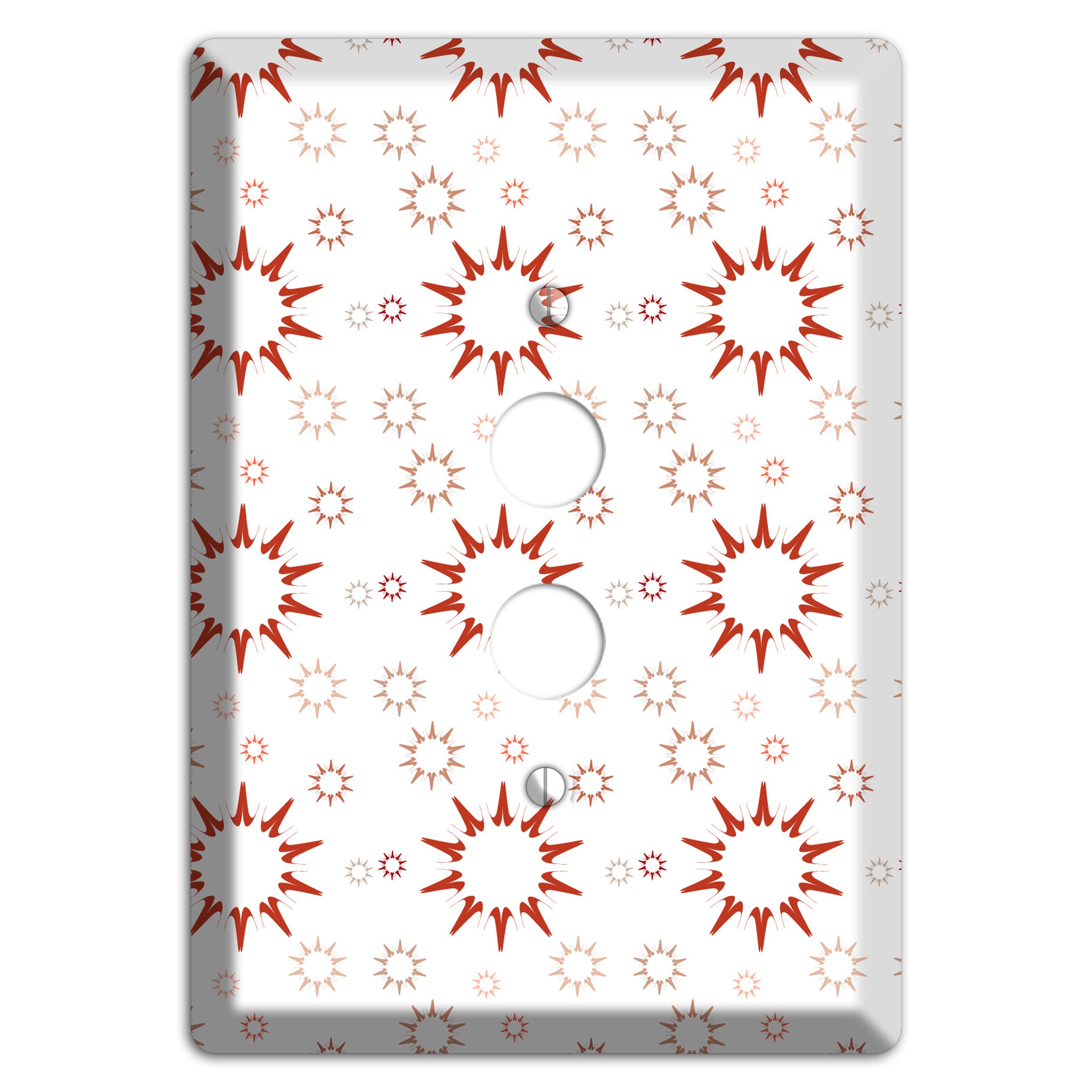 Maroon Retro Burst 1 Pushbutton Wallplate