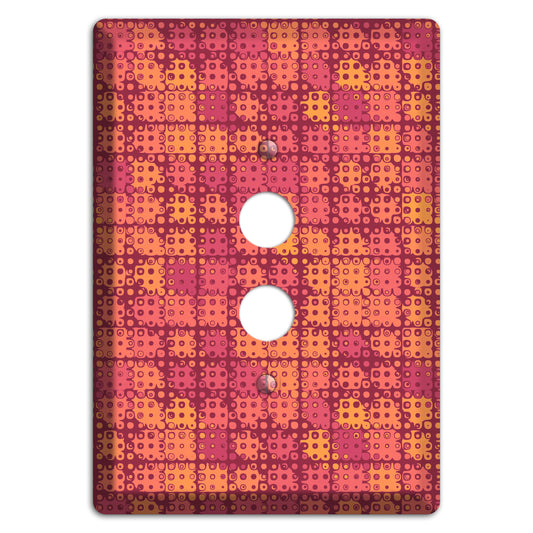 Coral Grunge Squares 1 Pushbutton Wallplate