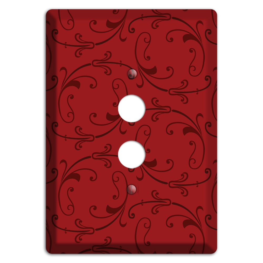 Red Victorian Sprig 1 Pushbutton Wallplate