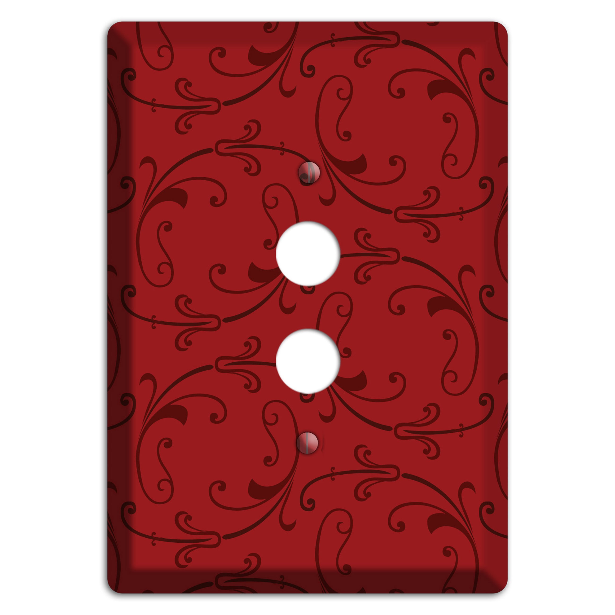 Red Victorian Sprig 1 Pushbutton Wallplate