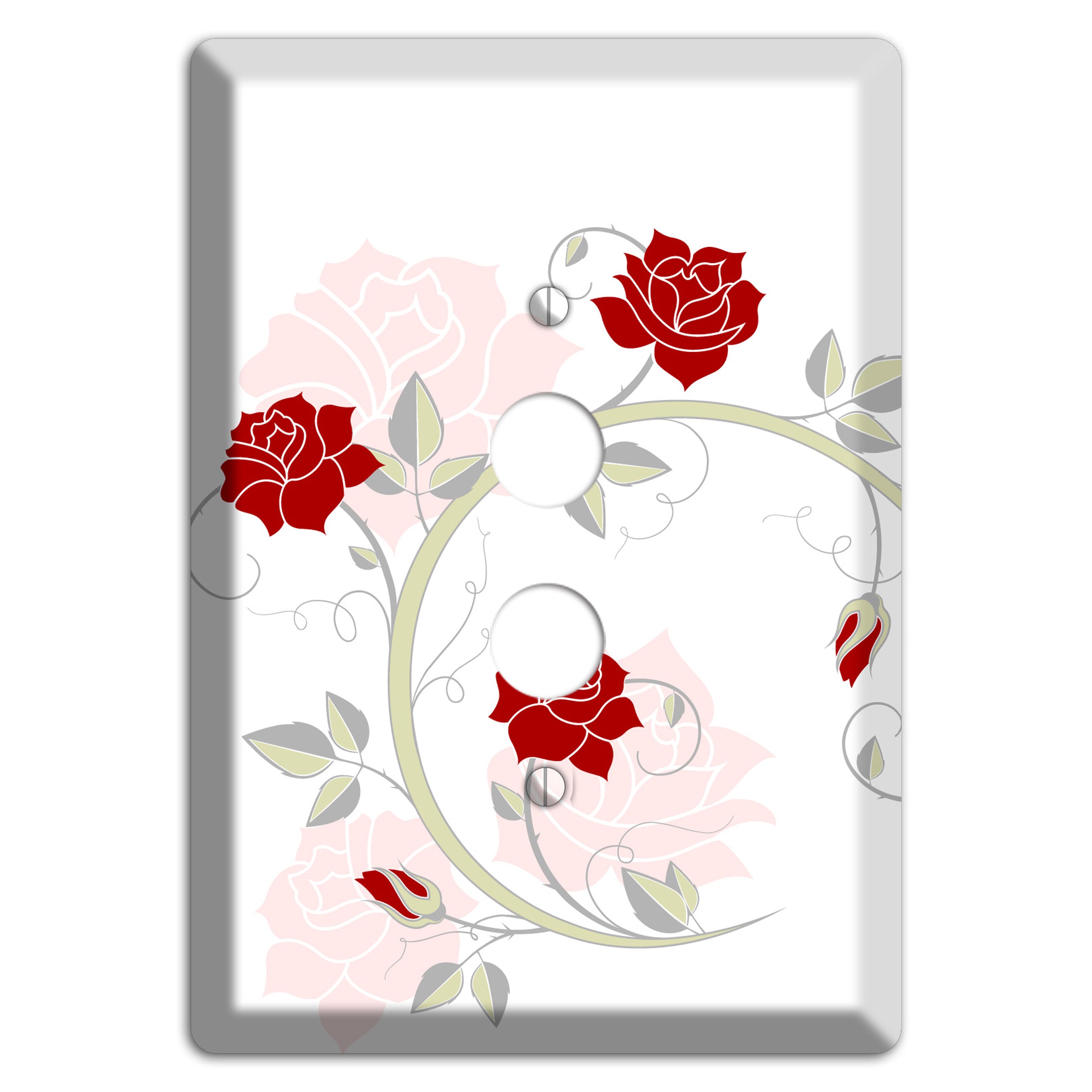 Red Rose 1 Pushbutton Wallplate