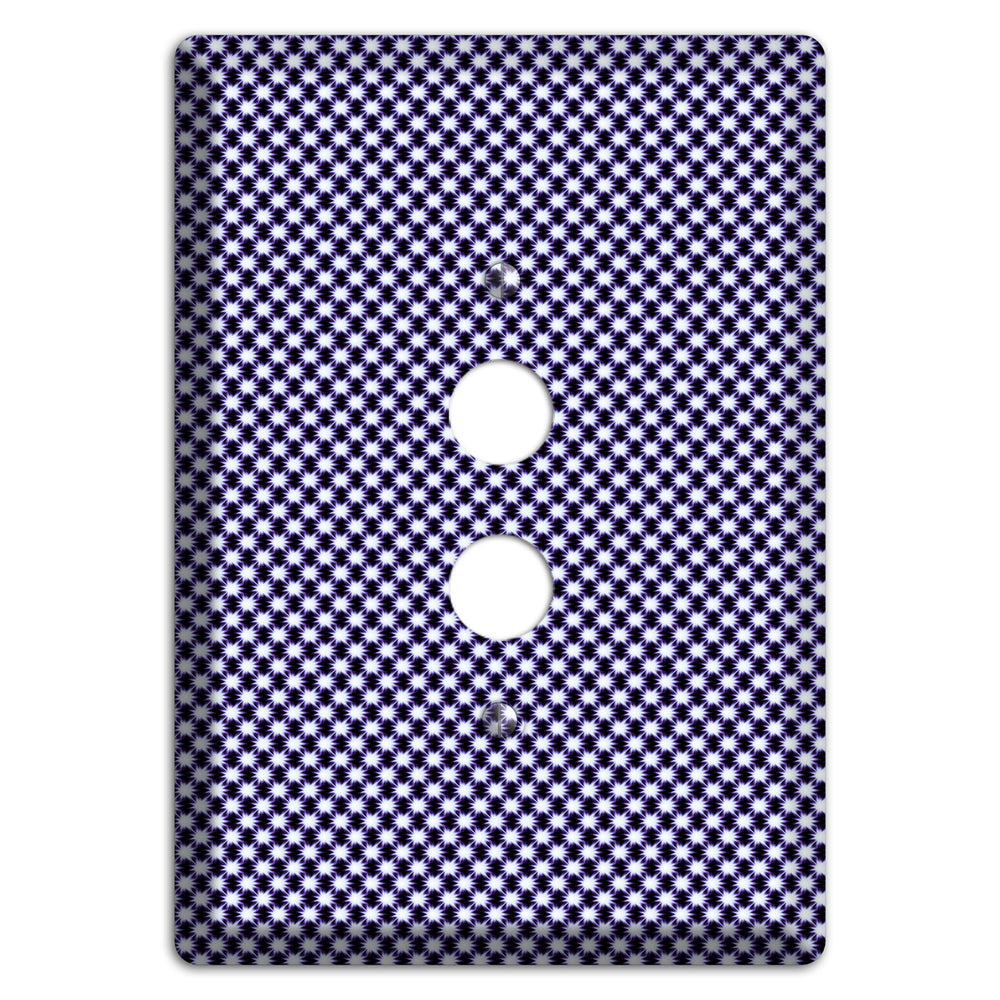 Black with White Aster Check 1 Pushbutton Wallplate