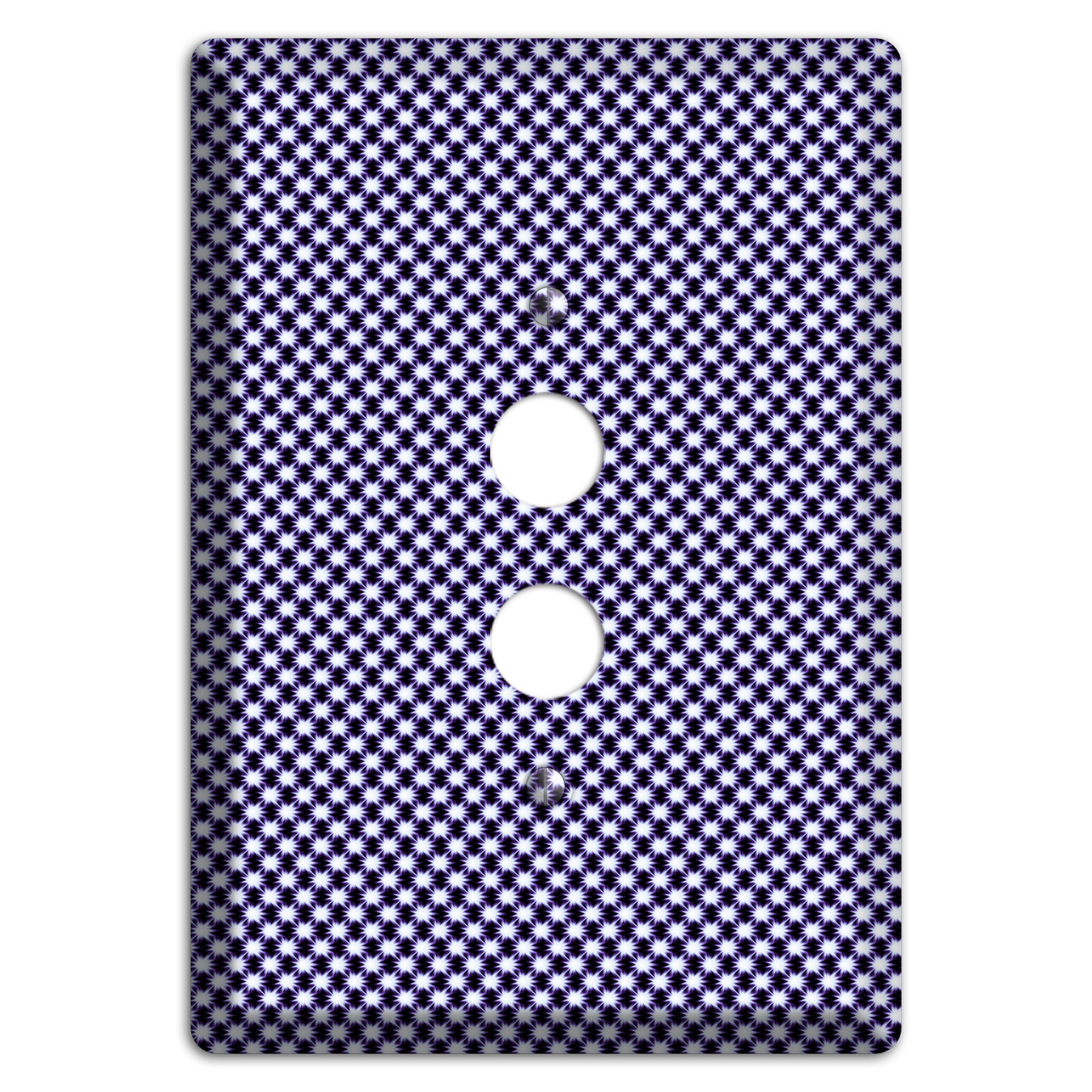 Black with White Aster Check 1 Pushbutton Wallplate