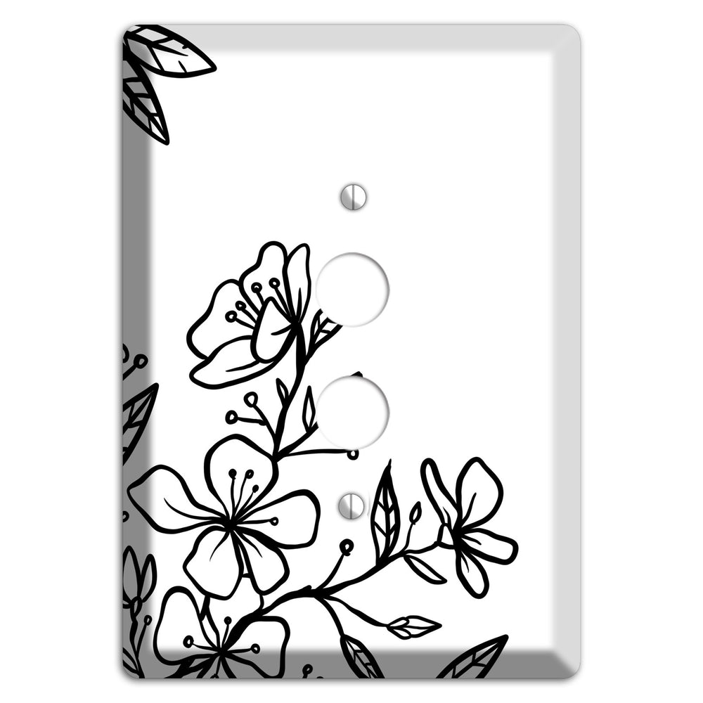 Hand-Drawn Floral 18 1 Pushbutton Wallplate