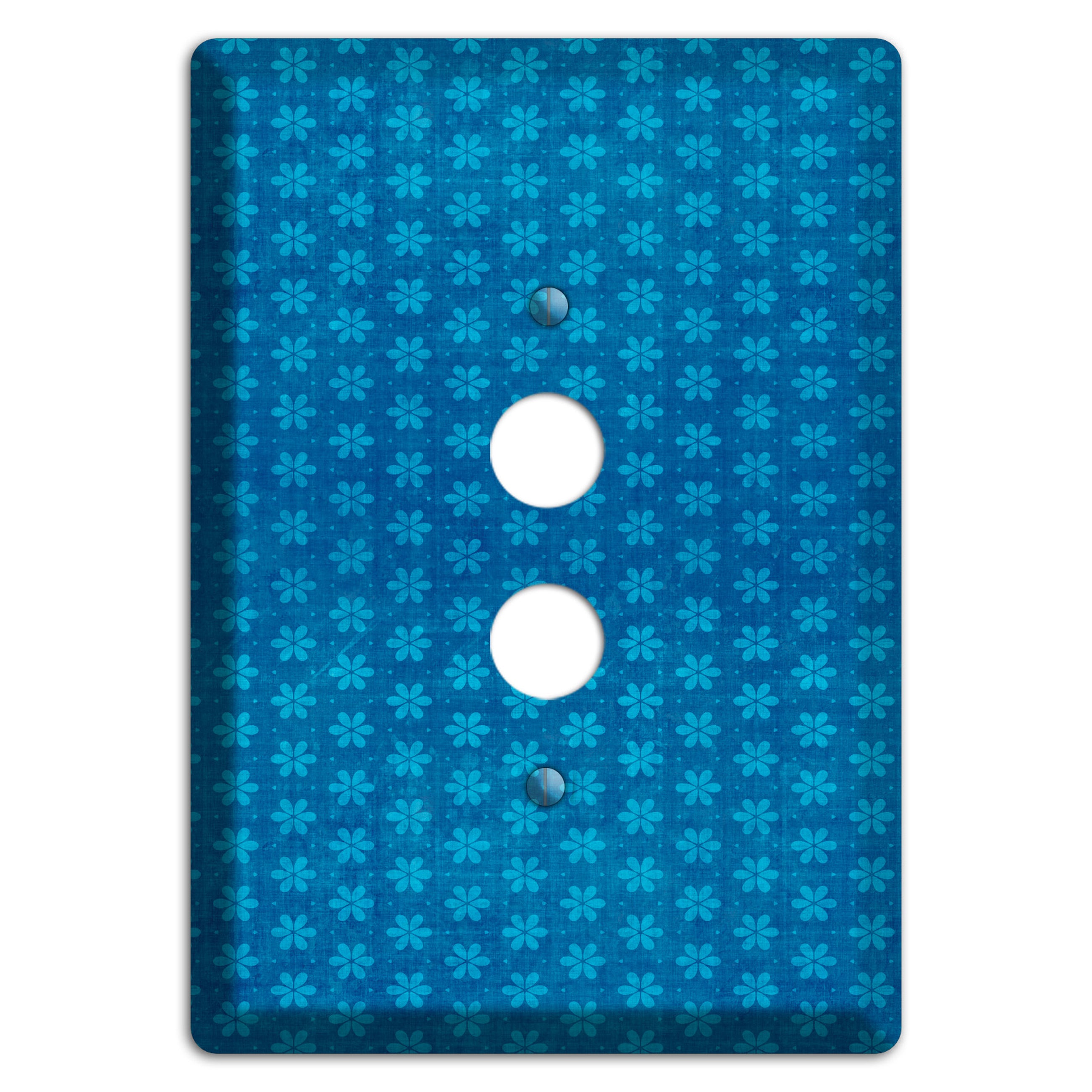 Blue Grunge Floral Contour 1 Pushbutton Wallplate