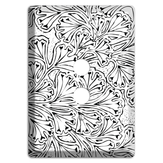Deco White with Black Interlocking Floral 1 Pushbutton Wallplate