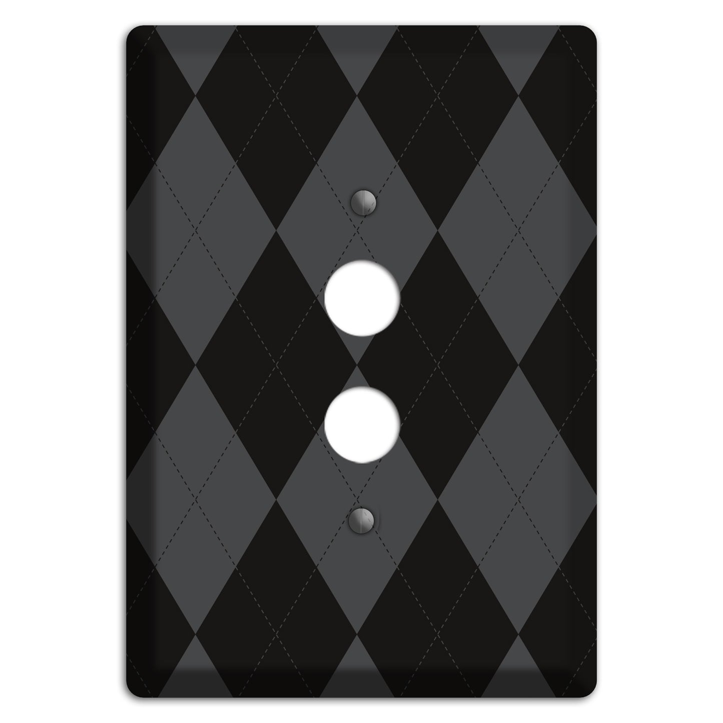 Black and Grey Argyle 1 Pushbutton Wallplate