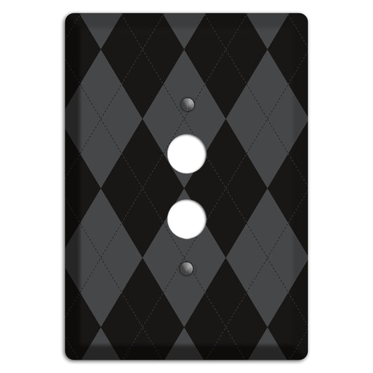Black and Grey Argyle 1 Pushbutton Wallplate