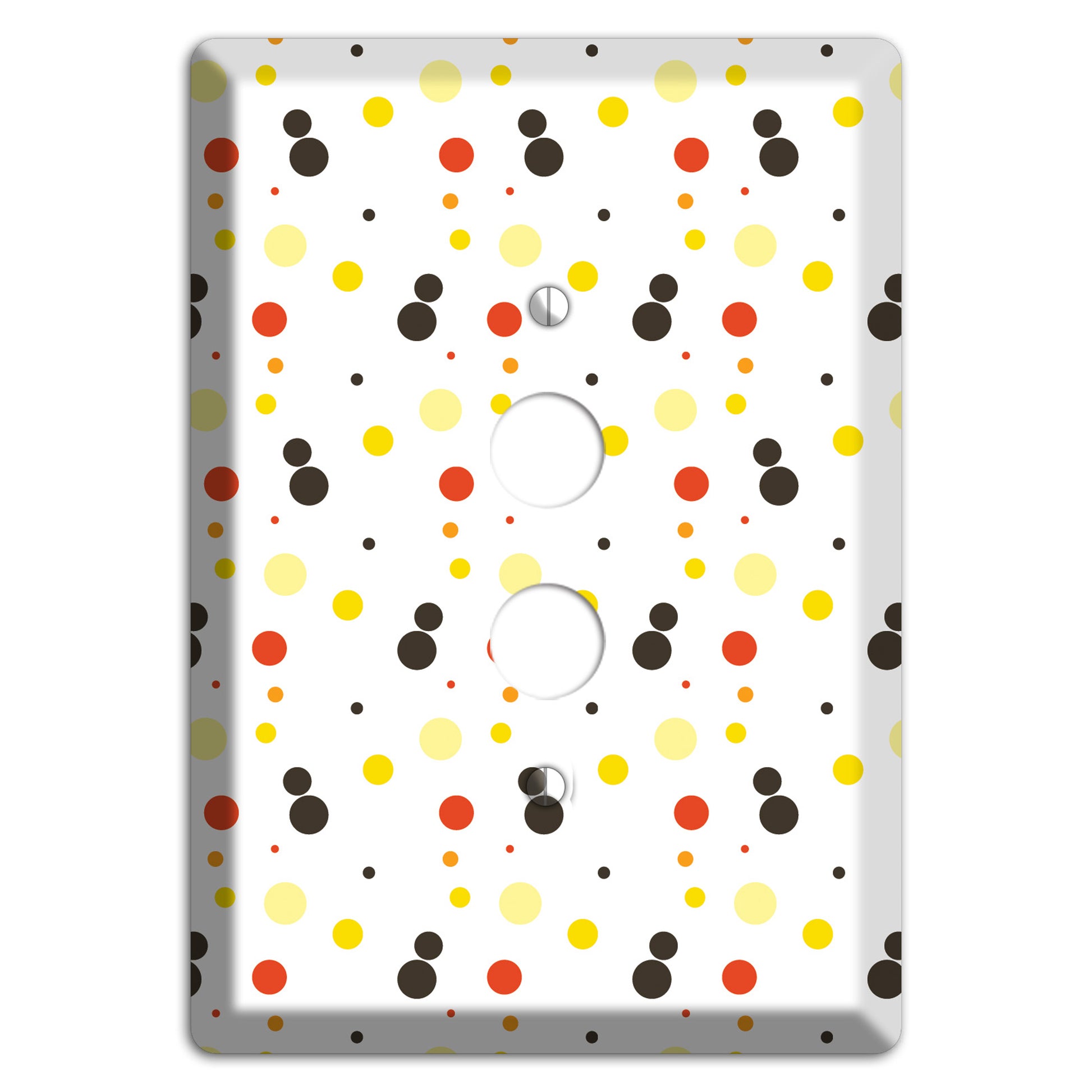 White With Black Maroon Olive Tiny Dots 1 Pushbutton Wallplate