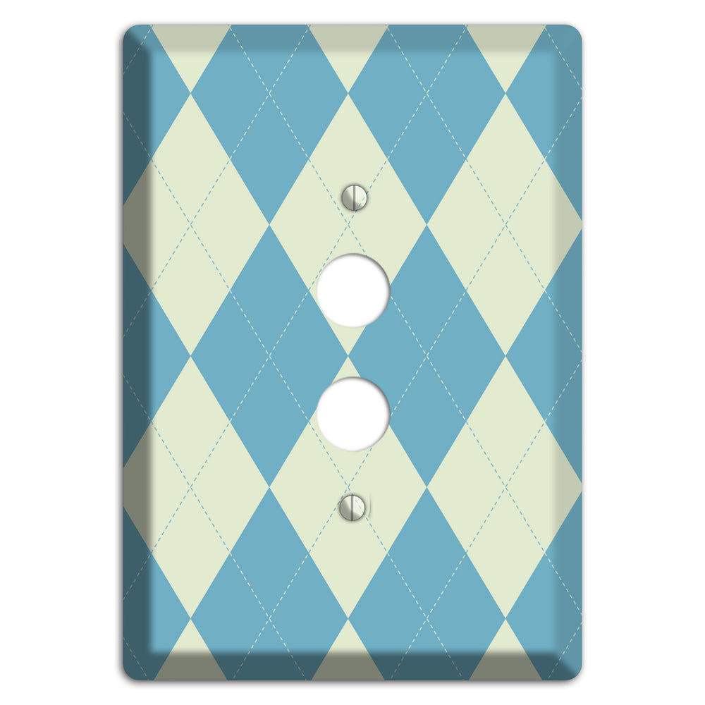 Mustard and Black Plaid 1 Pushbutton Wallplate
