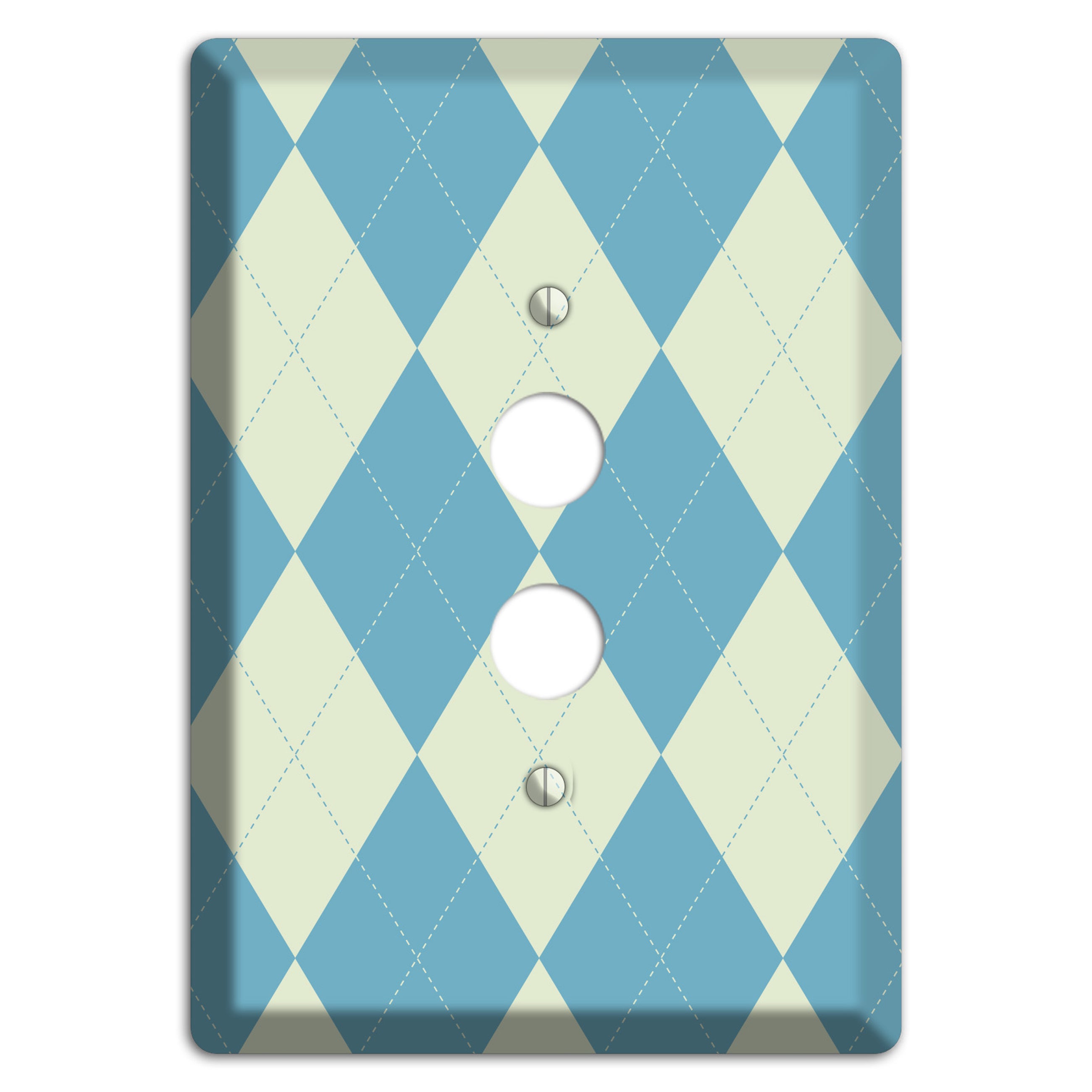 Mustard and Black Plaid 1 Pushbutton Wallplate