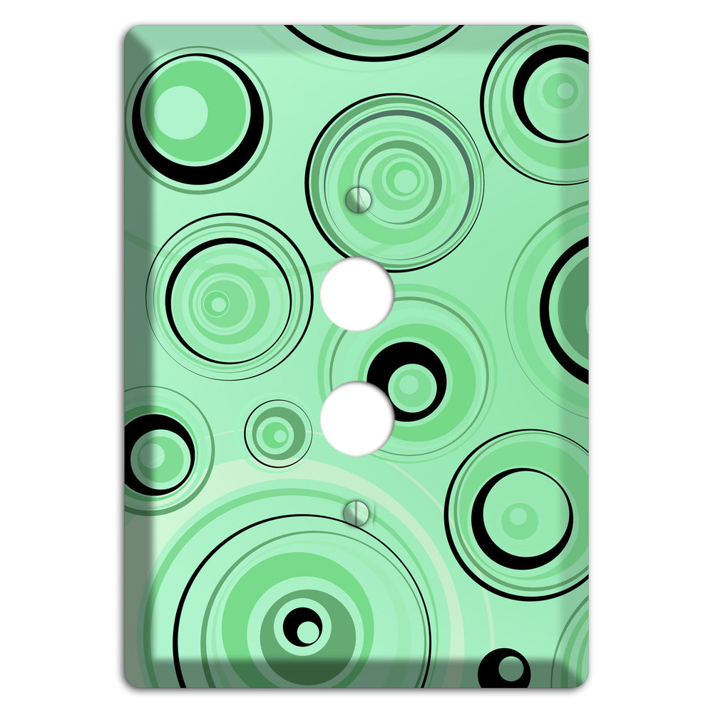 Mint Green Circles 1 Pushbutton Wallplate