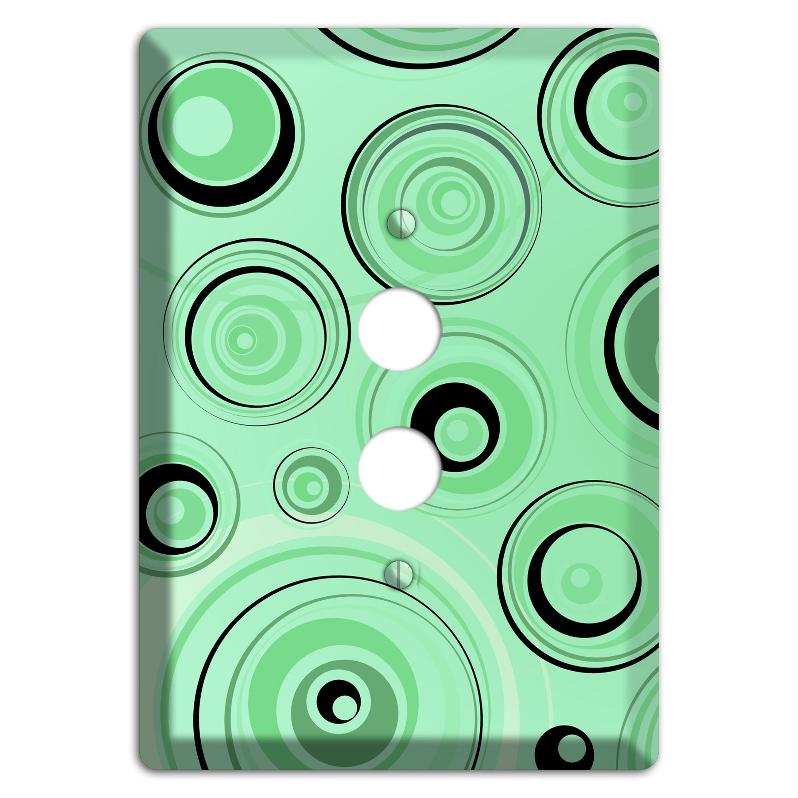Mint Green Circles 1 Pushbutton Wallplate