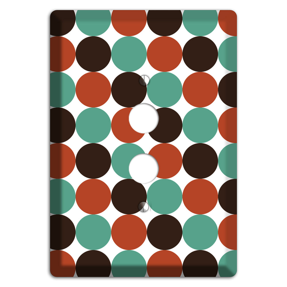 Black Teal Maroon Dots 1 Pushbutton Wallplate
