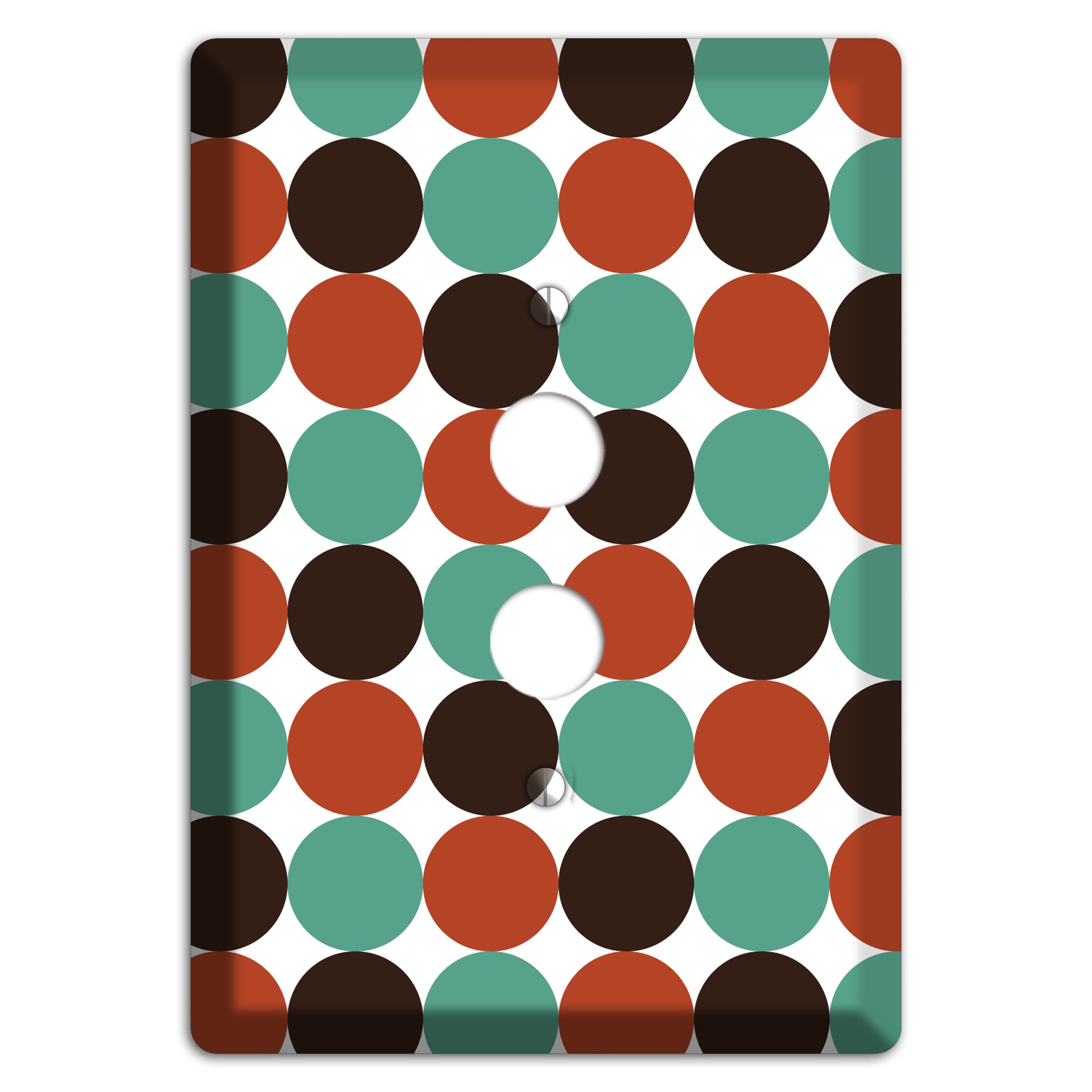 Black Teal Maroon Dots 1 Pushbutton Wallplate