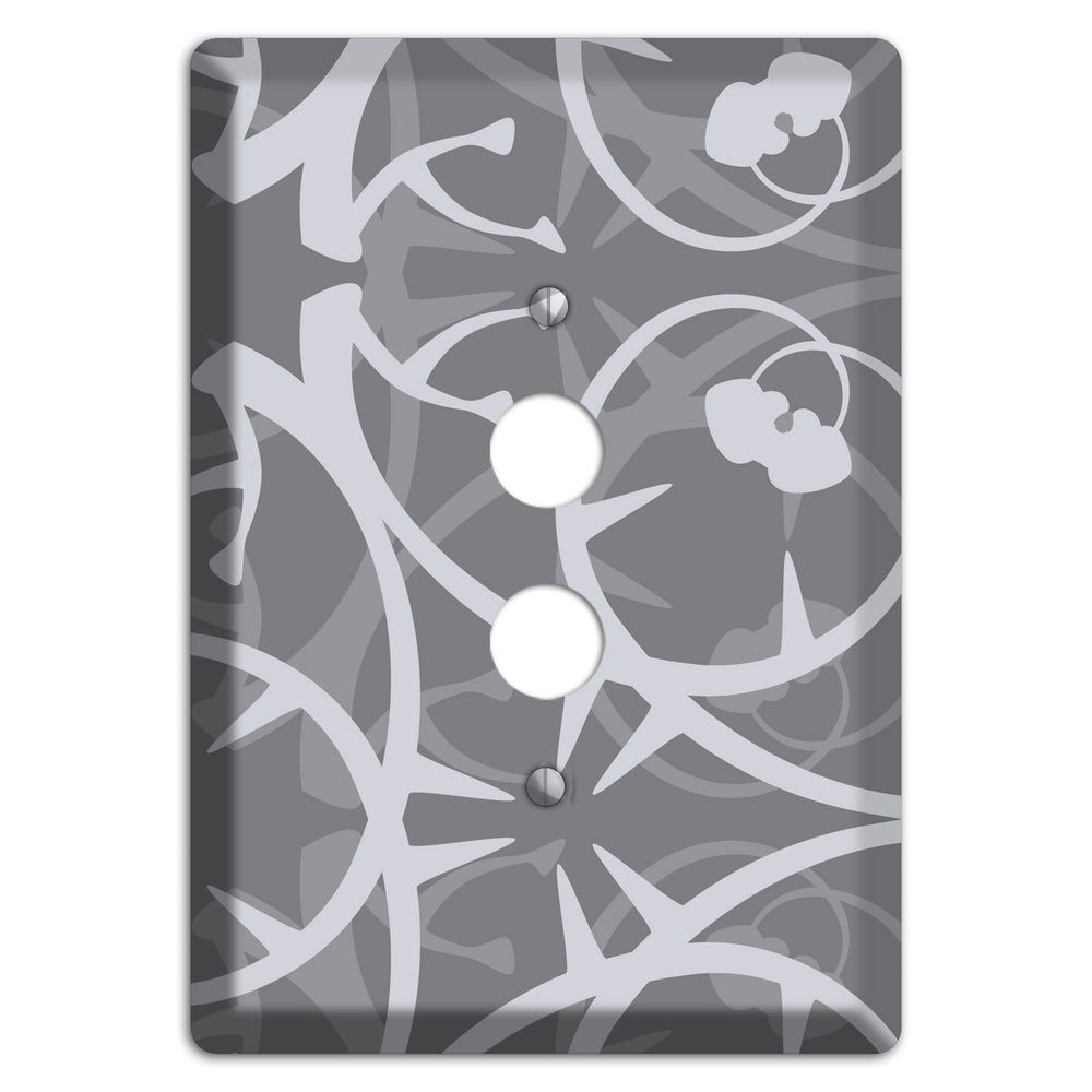 Grey Abstract Swirl 1 Pushbutton Wallplate
