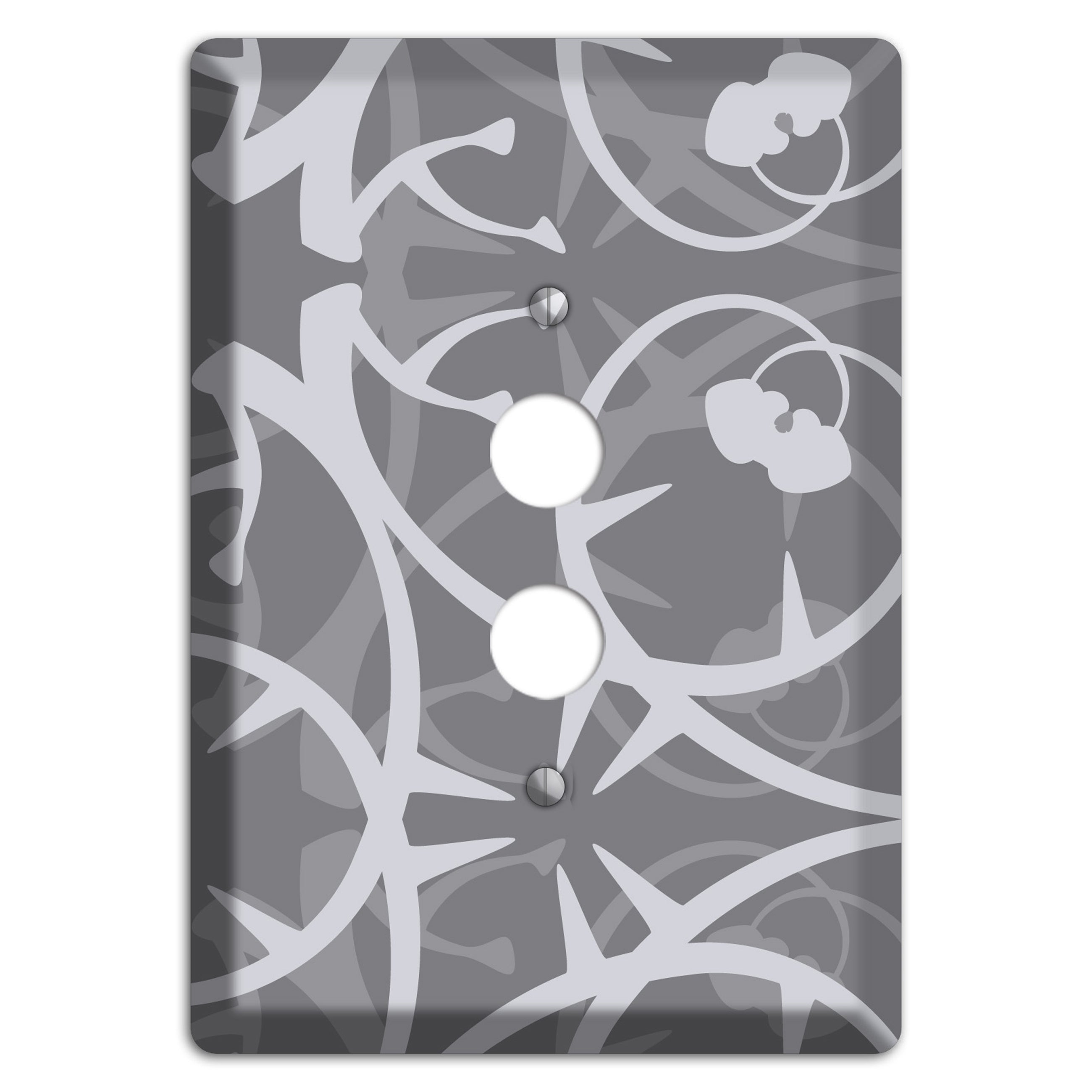 Grey Abstract Swirl 1 Pushbutton Wallplate