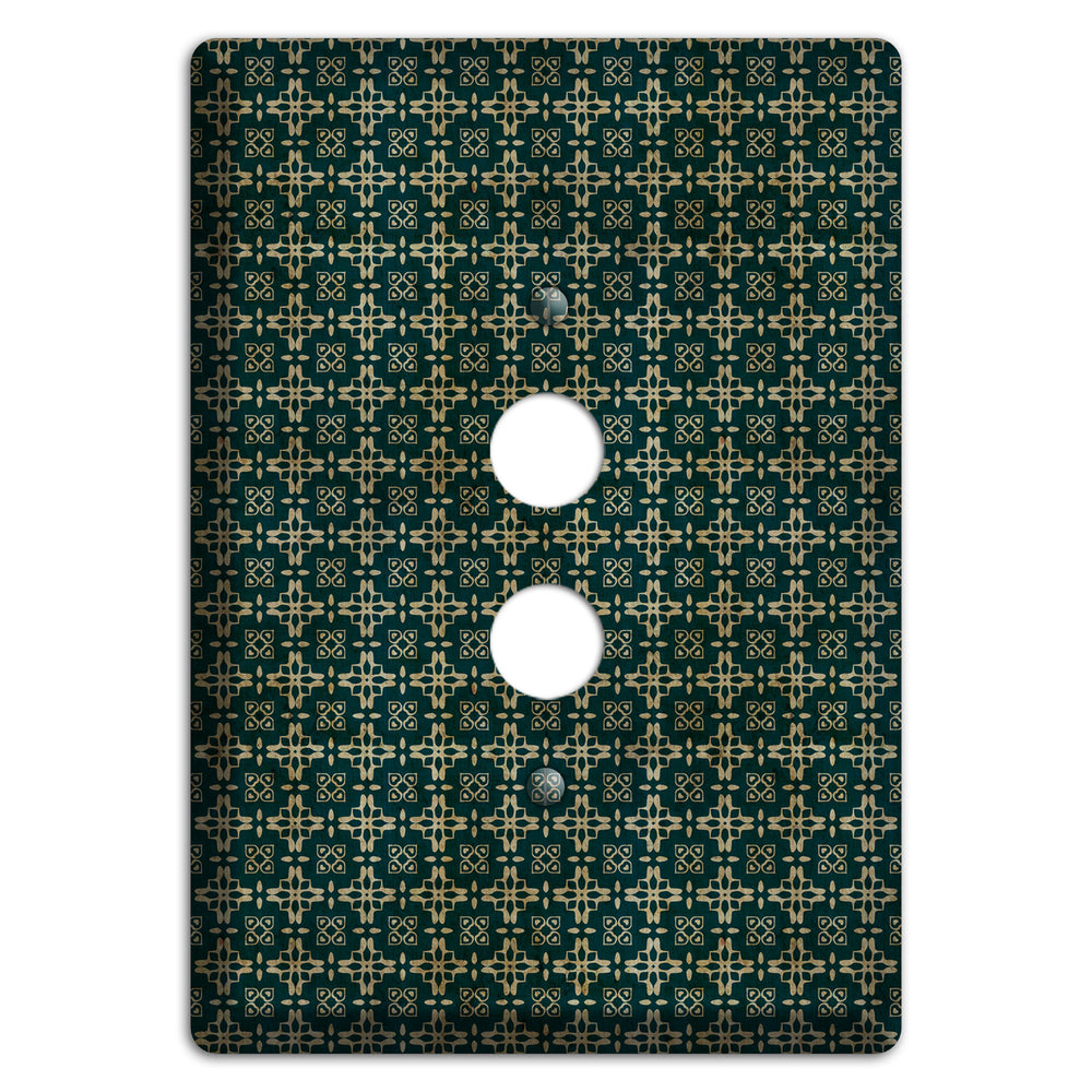 Dark Green Grunge Arabesque 1 Pushbutton Wallplate