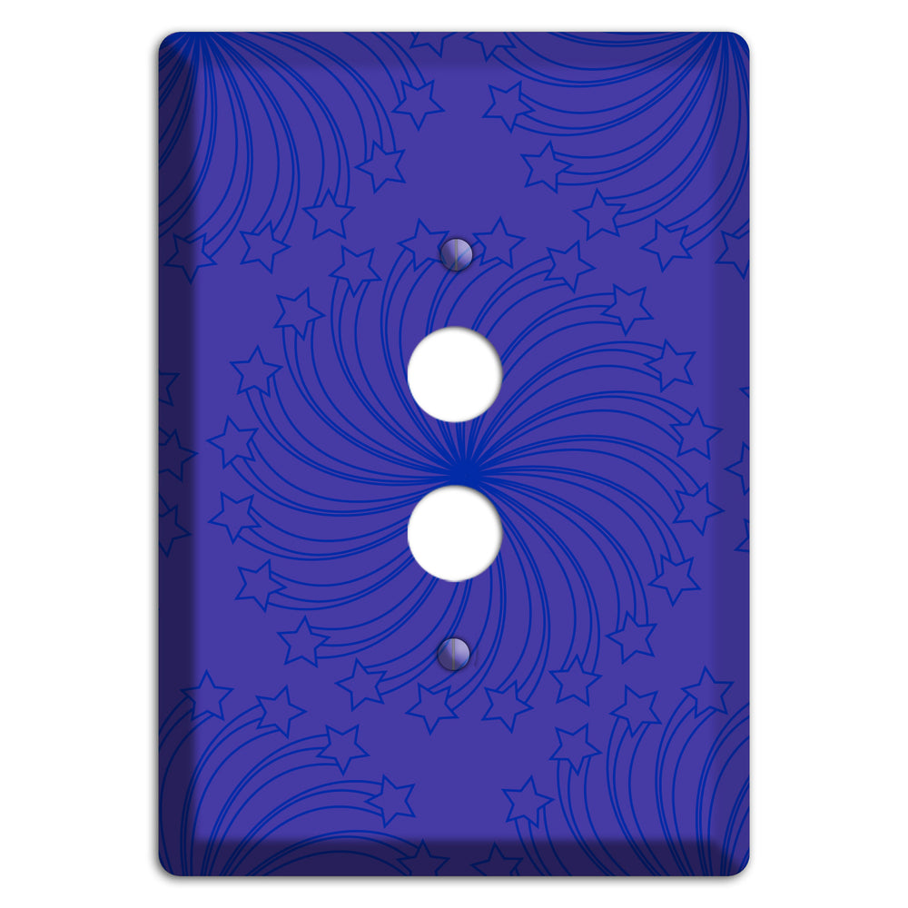 Multi Purple Star Swirl 1 Pushbutton Wallplate