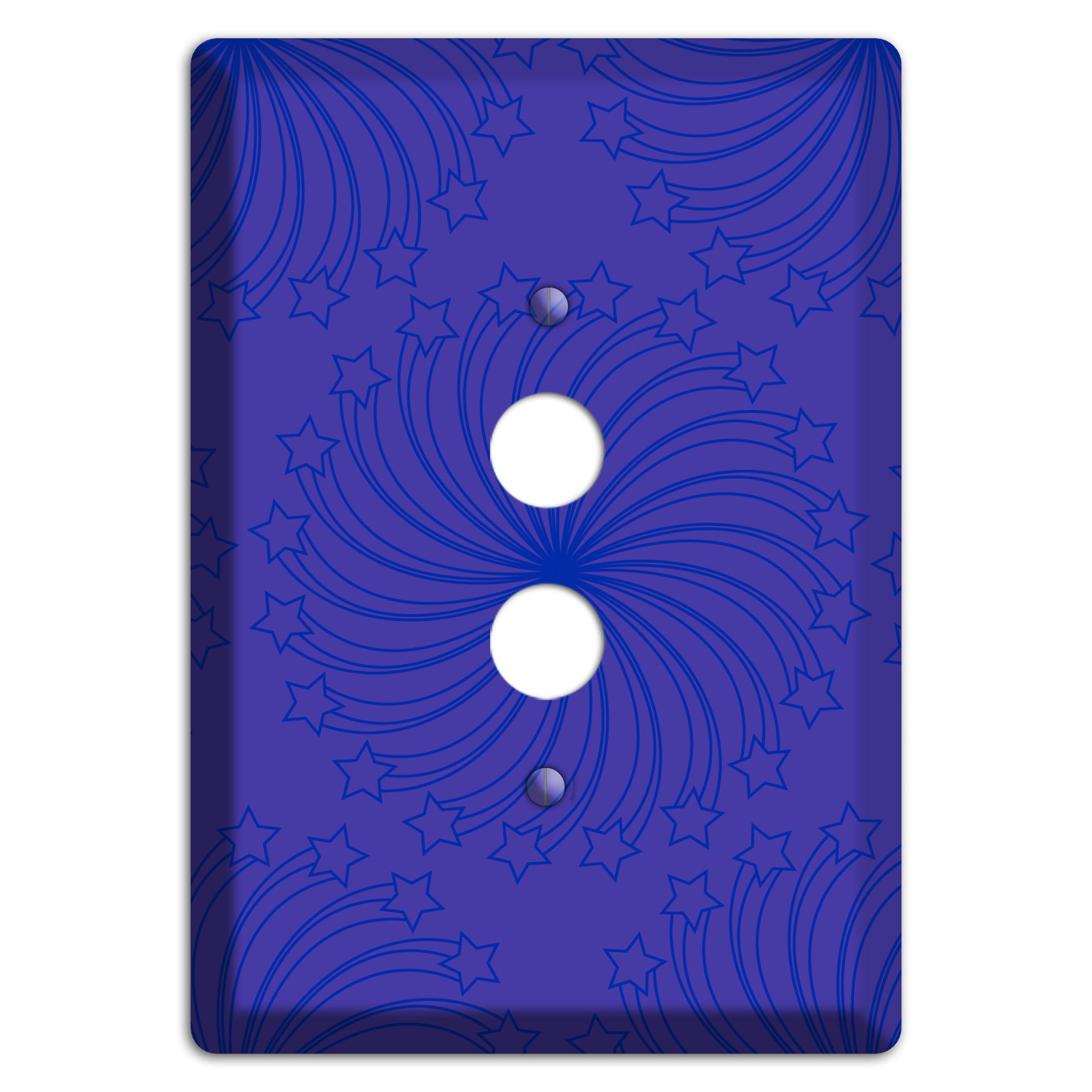 Multi Purple Star Swirl 1 Pushbutton Wallplate