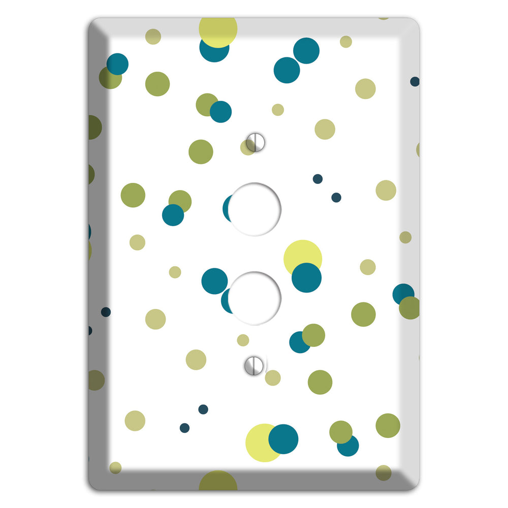 Multi Olive and Jade Small Dots 1 Pushbutton Wallplate