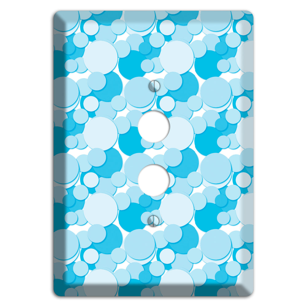 Multi Blue Bubble Dots 1 Pushbutton Wallplate