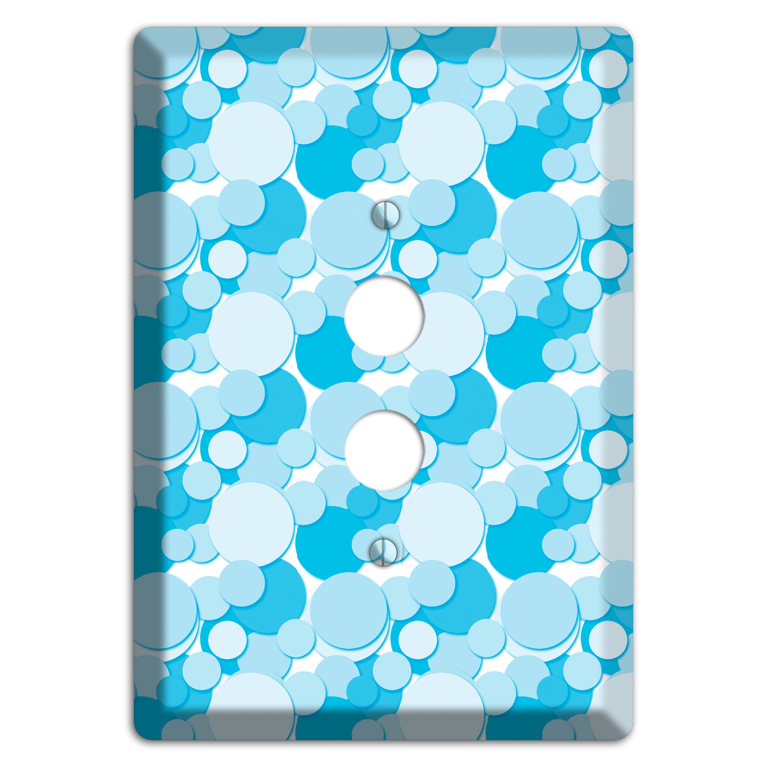 Multi Blue Bubble Dots 1 Pushbutton Wallplate
