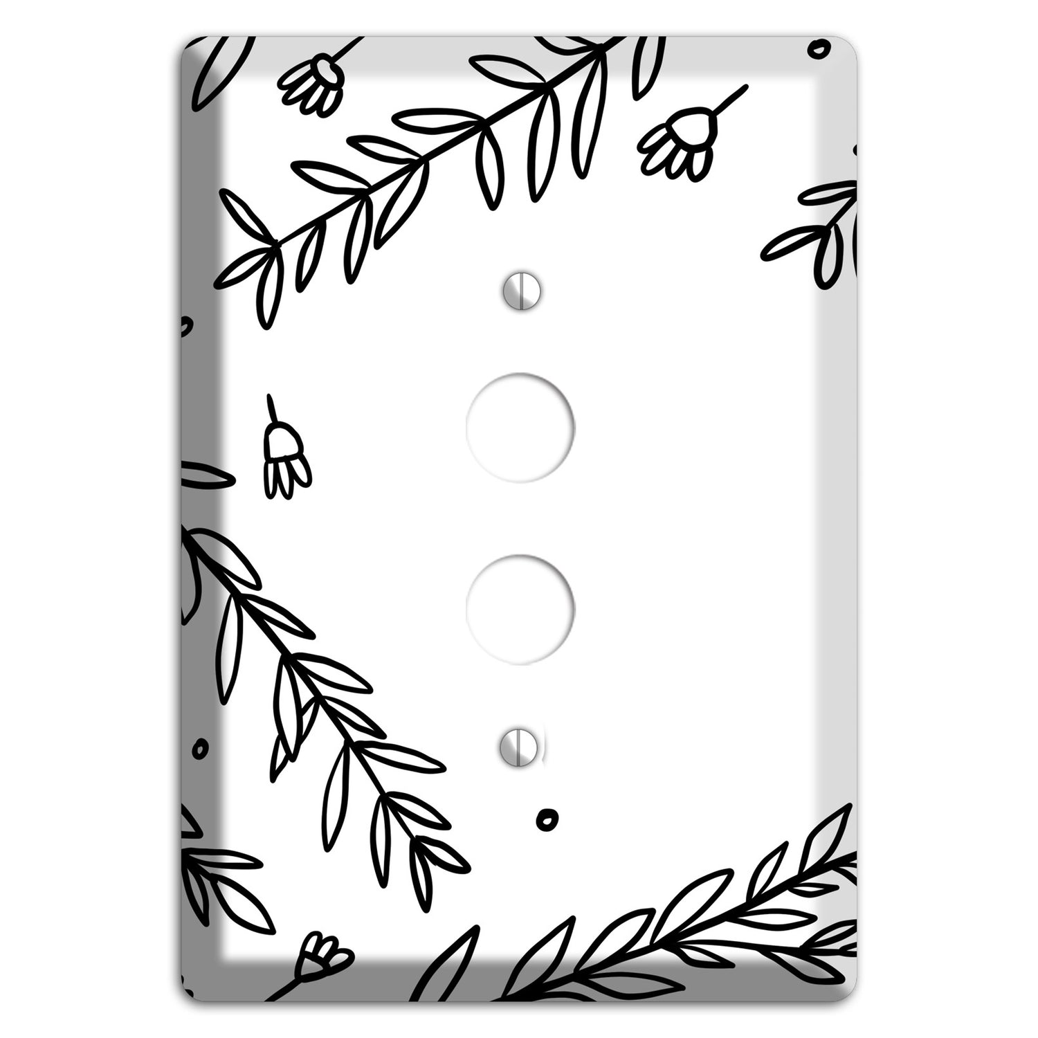 Hand-Drawn Floral 37 1 Pushbutton Wallplate