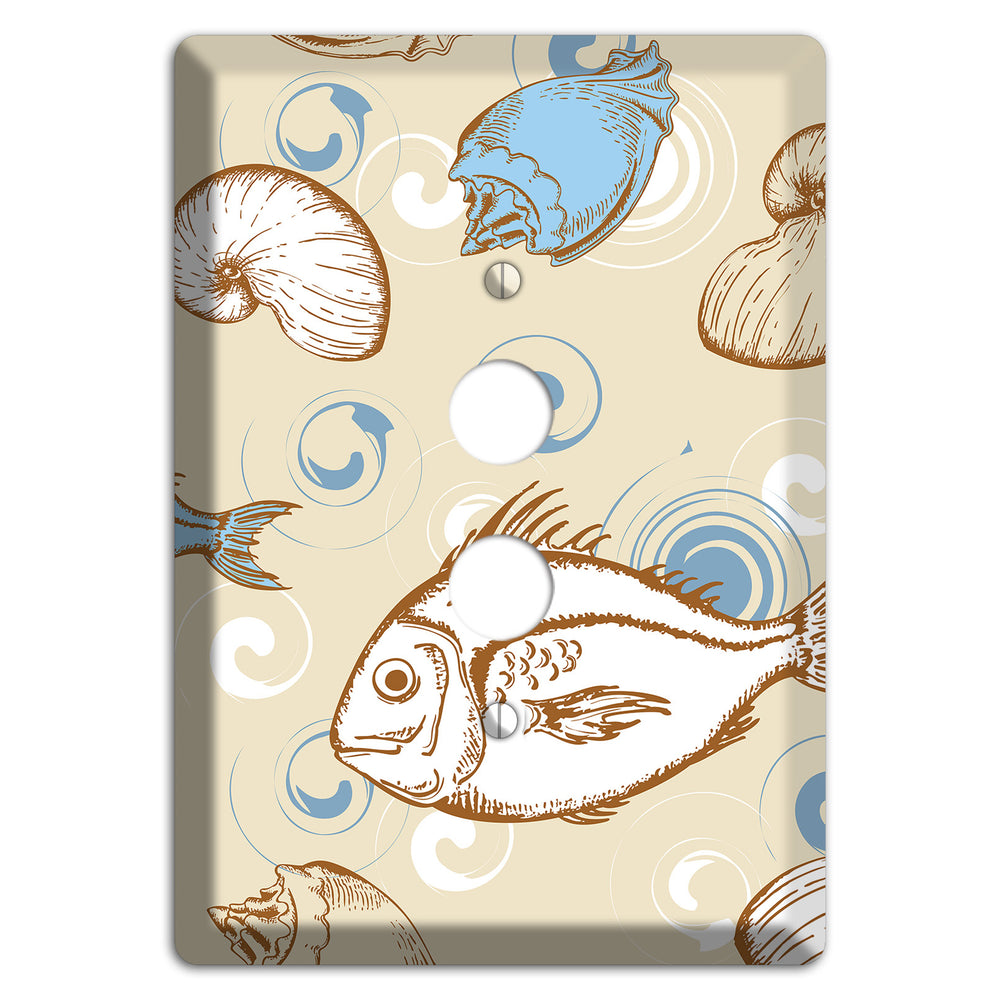 Mixed Sea Life Style 2 1 Pushbutton Wallplate