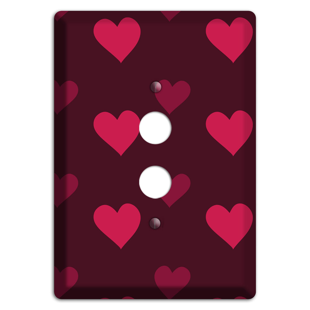 Tiled Large Hearts 1 Pushbutton Wallplate
