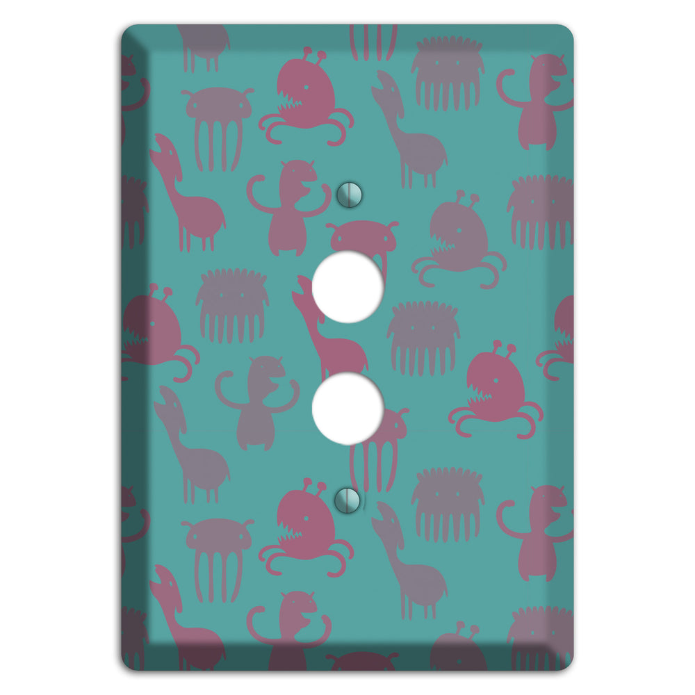 Sily Monsters Green 1 Pushbutton Wallplate