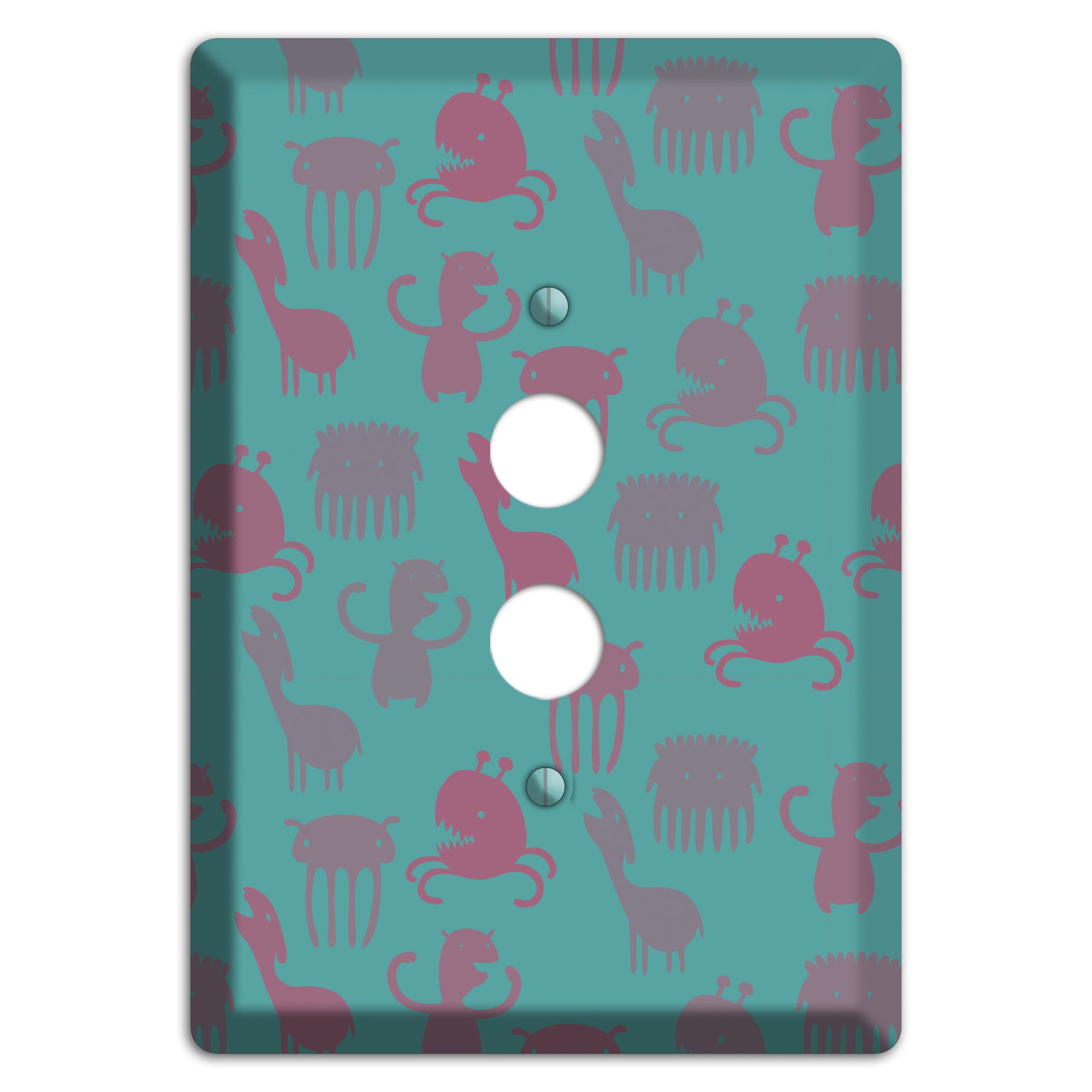 Sily Monsters Green 1 Pushbutton Wallplate