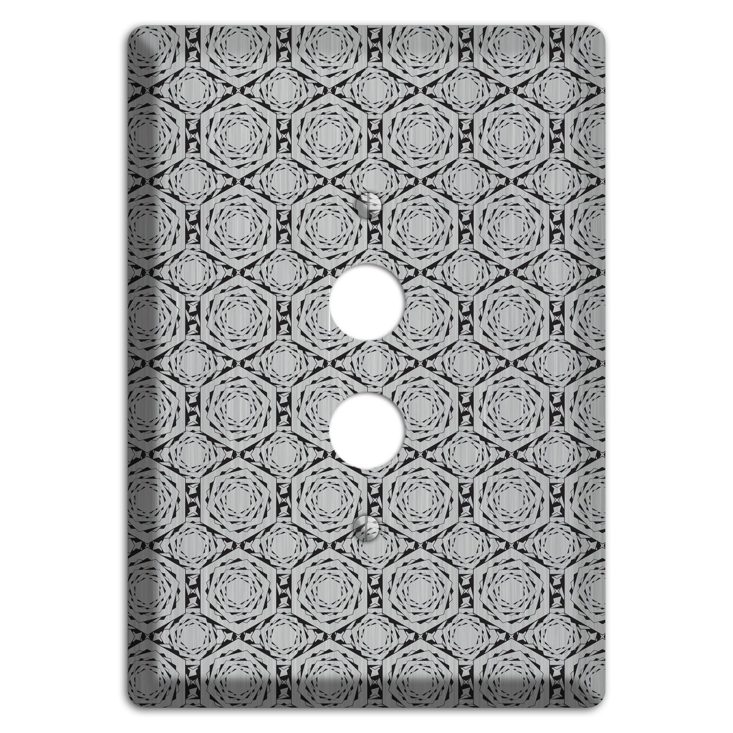 Overly Hexagon Rotation  Stainless 1 Pushbutton Wallplate