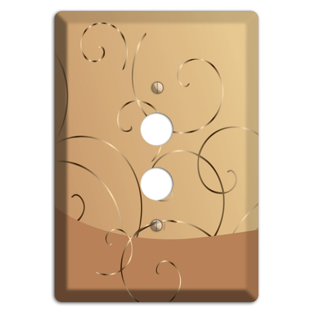 Light Brown and Beige Swirl 1 Pushbutton Wallplate