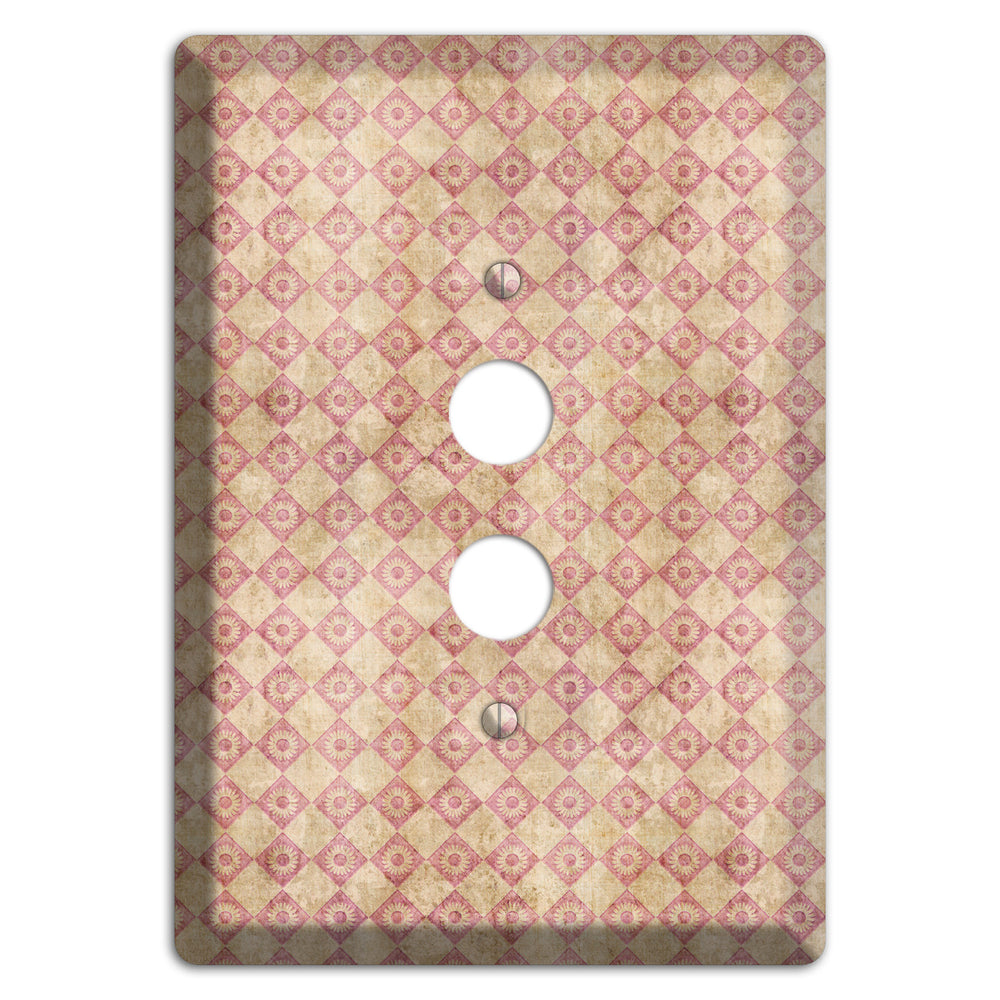 Red and Beige Diamond Circles 1 Pushbutton Wallplate