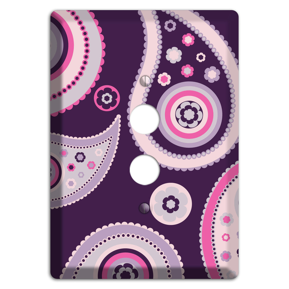 Purple Paisley 1 Pushbutton Wallplate
