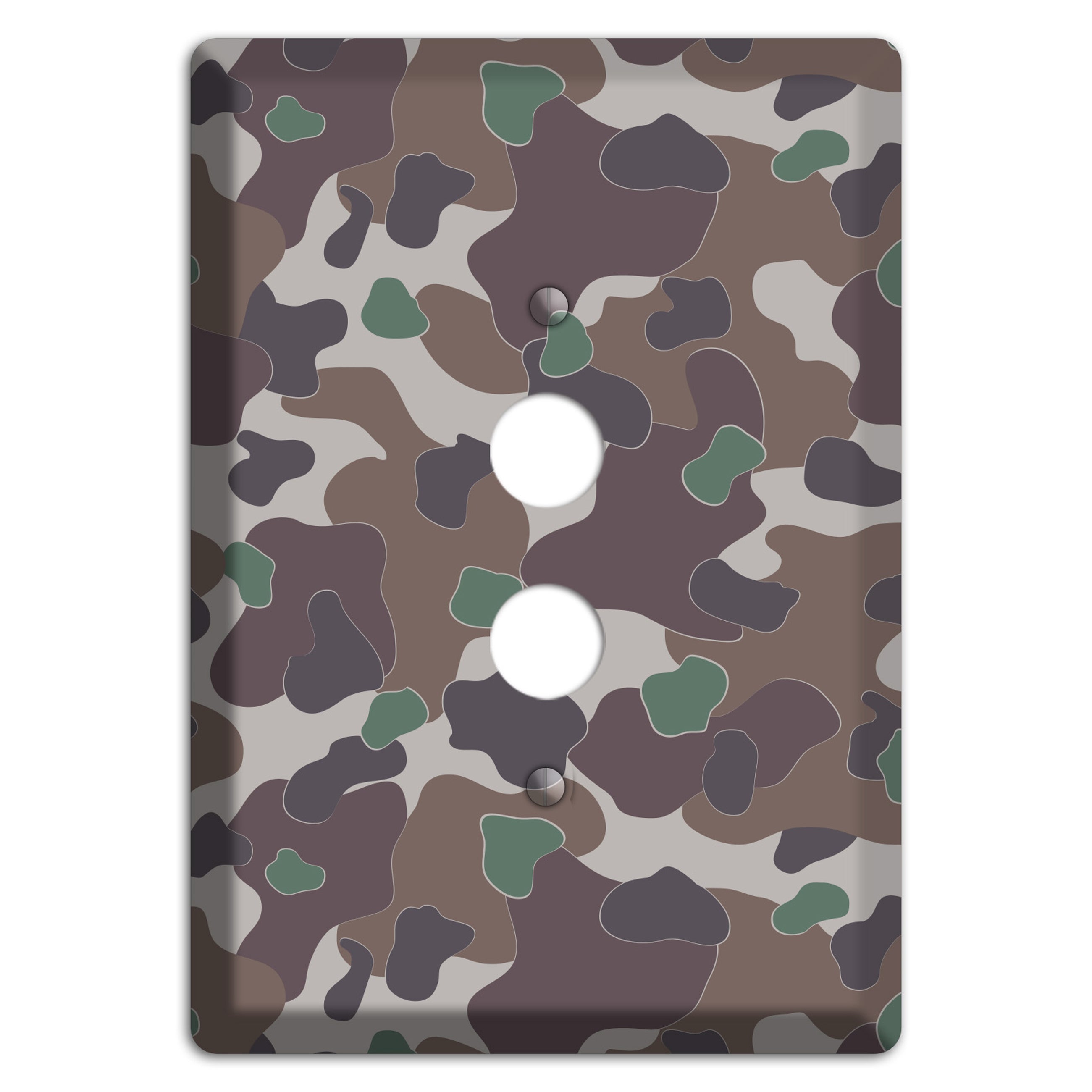 Dark Brown Camo 1 Pushbutton Wallplate