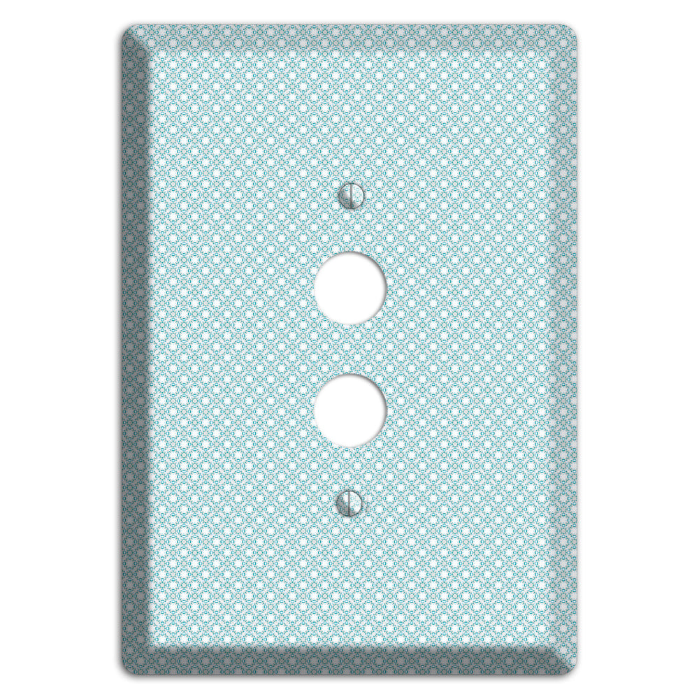 Light Blue Geometric 1 Pushbutton Wallplate