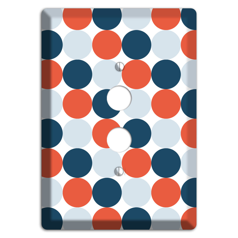 Multi Blue Red Tiled Dots 1 Pushbutton Wallplate