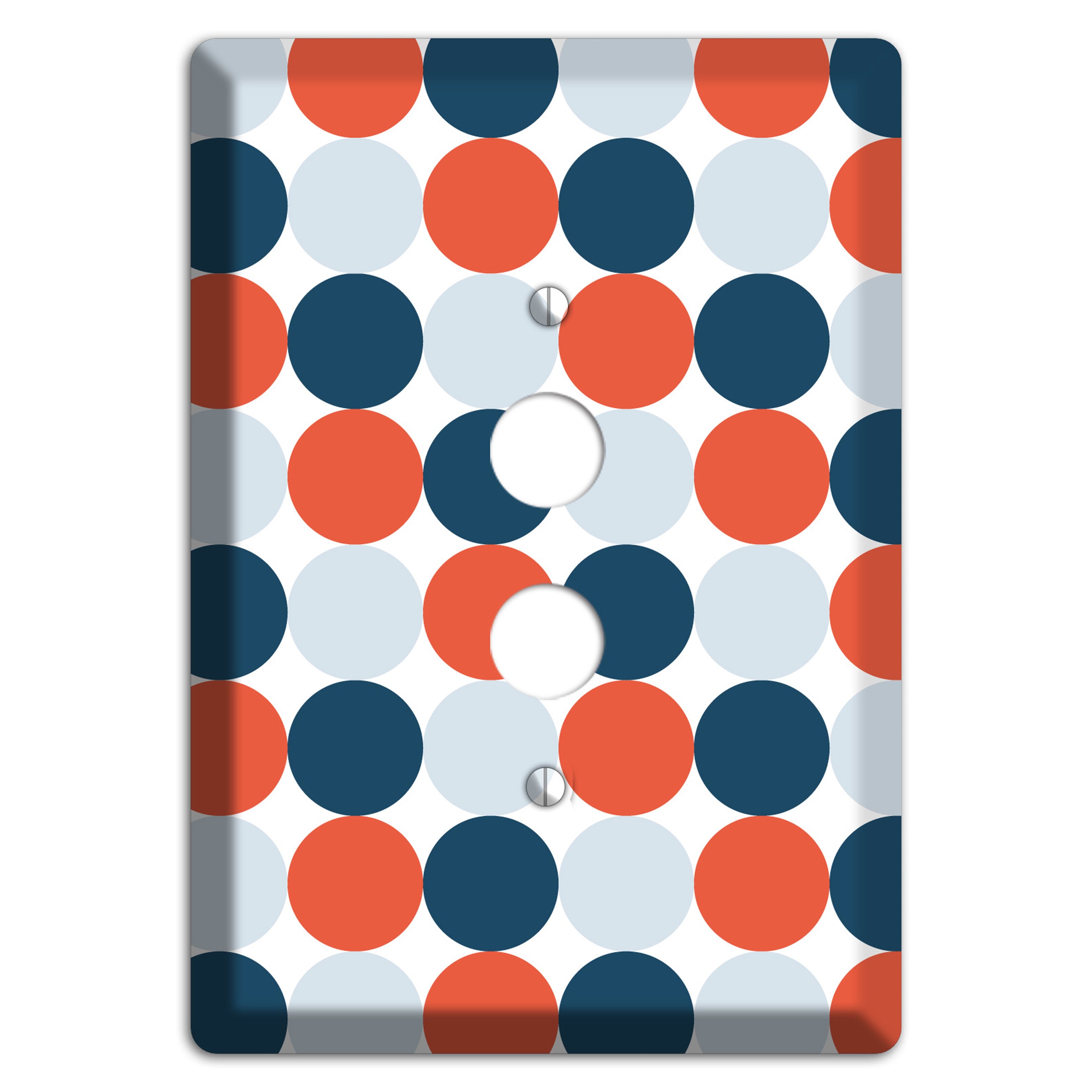 Multi Blue Red Tiled Dots 1 Pushbutton Wallplate