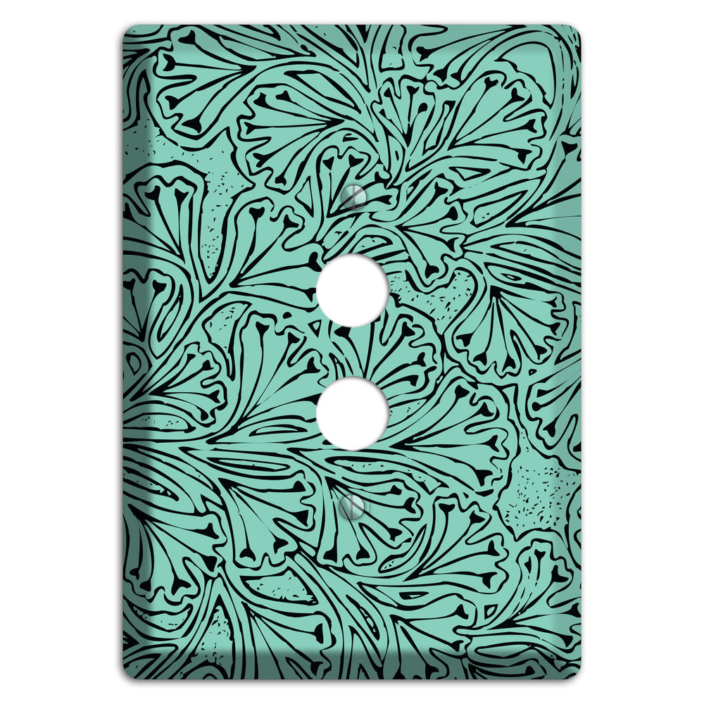 Deco Olive Interlocking Floral 1 Pushbutton Wallplate