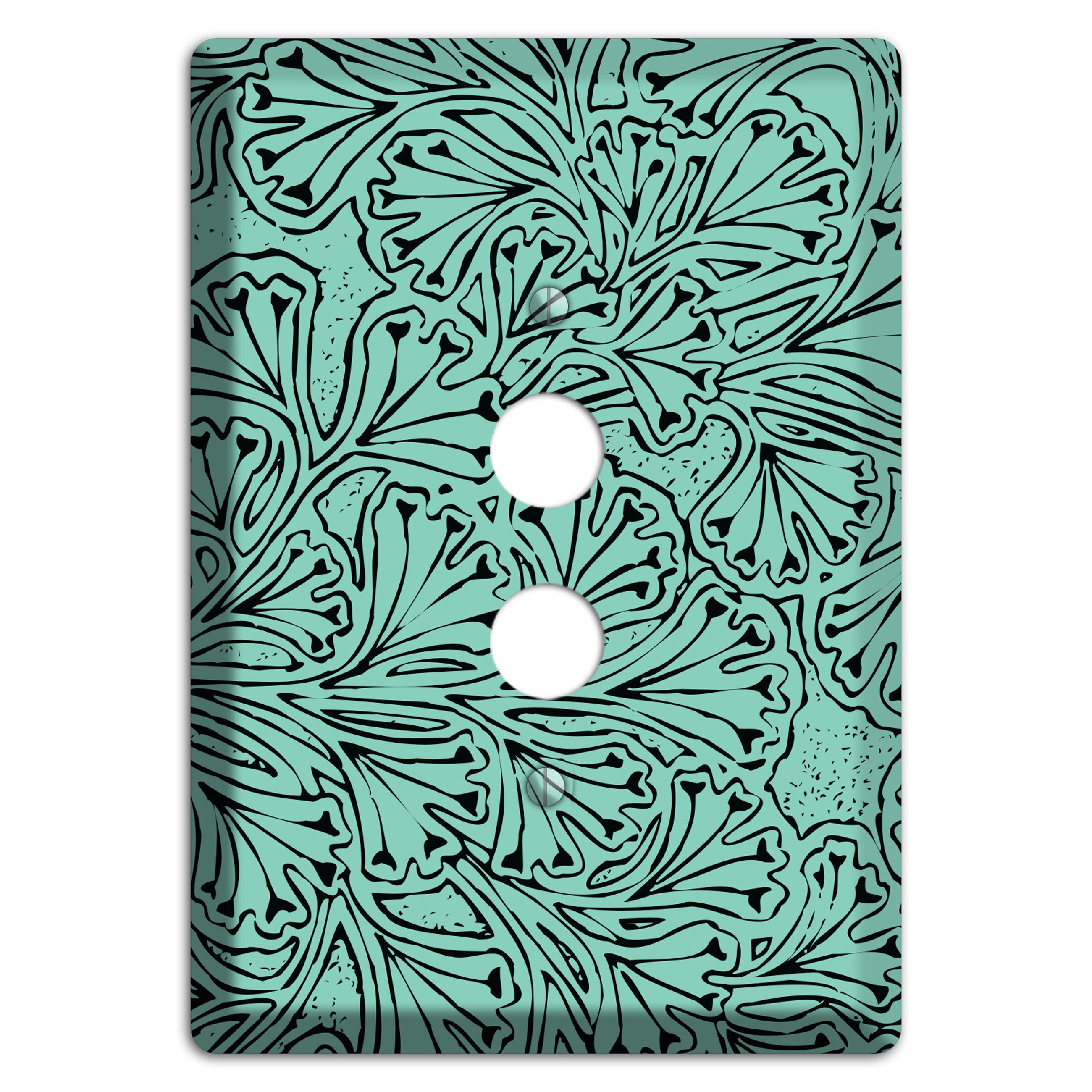 Deco Olive Interlocking Floral 1 Pushbutton Wallplate