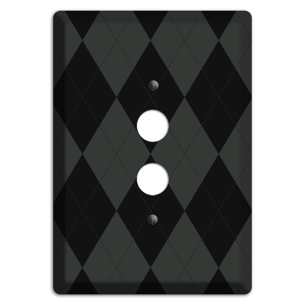 Gray and Black Argyle 1 Pushbutton Wallplate
