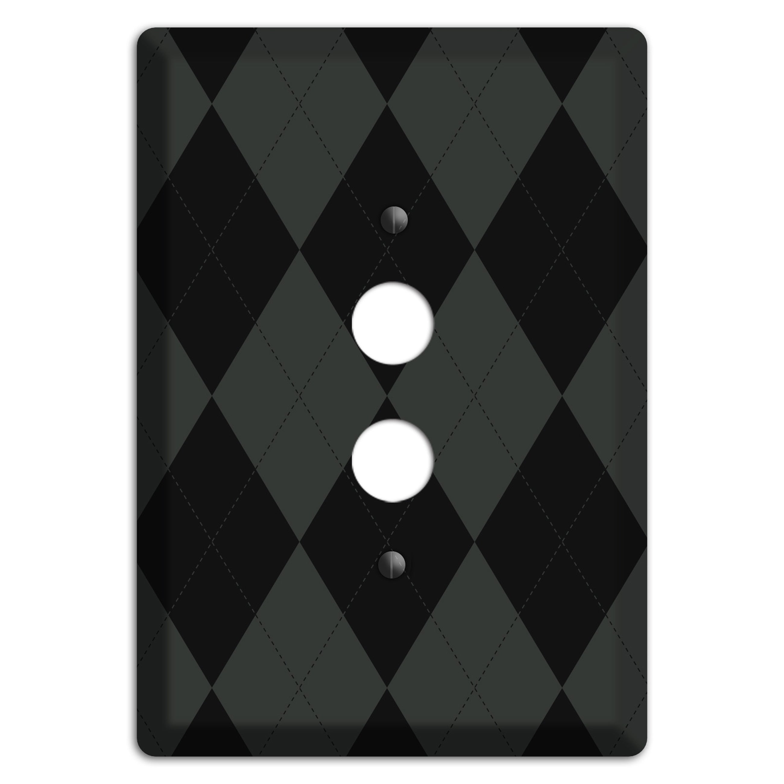 Gray and Black Argyle 1 Pushbutton Wallplate