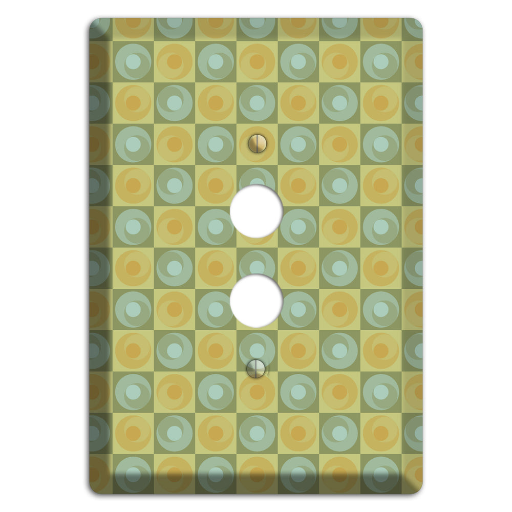 Green and Yellow Squares 1 Pushbutton Wallplate