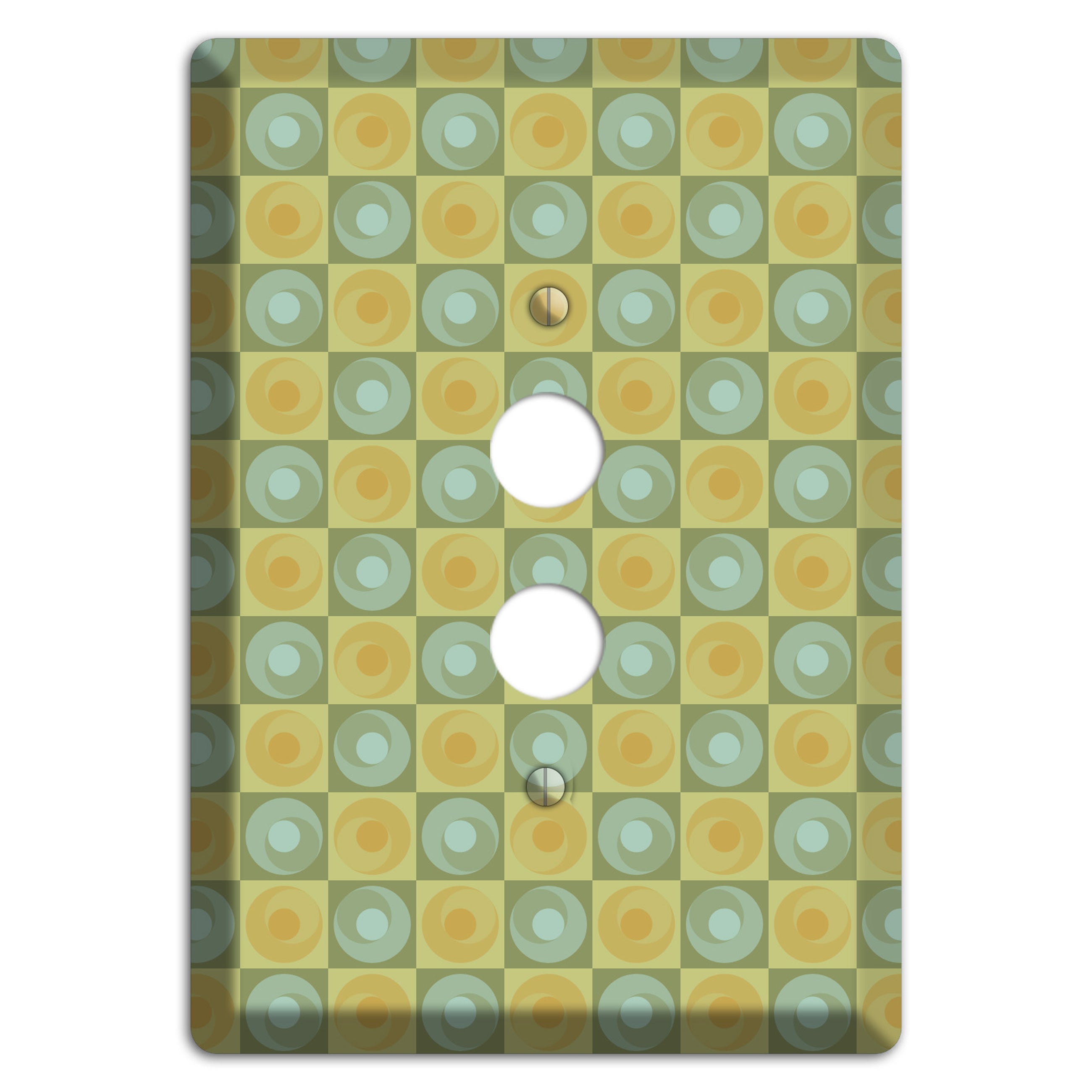 Green and Yellow Squares 1 Pushbutton Wallplate