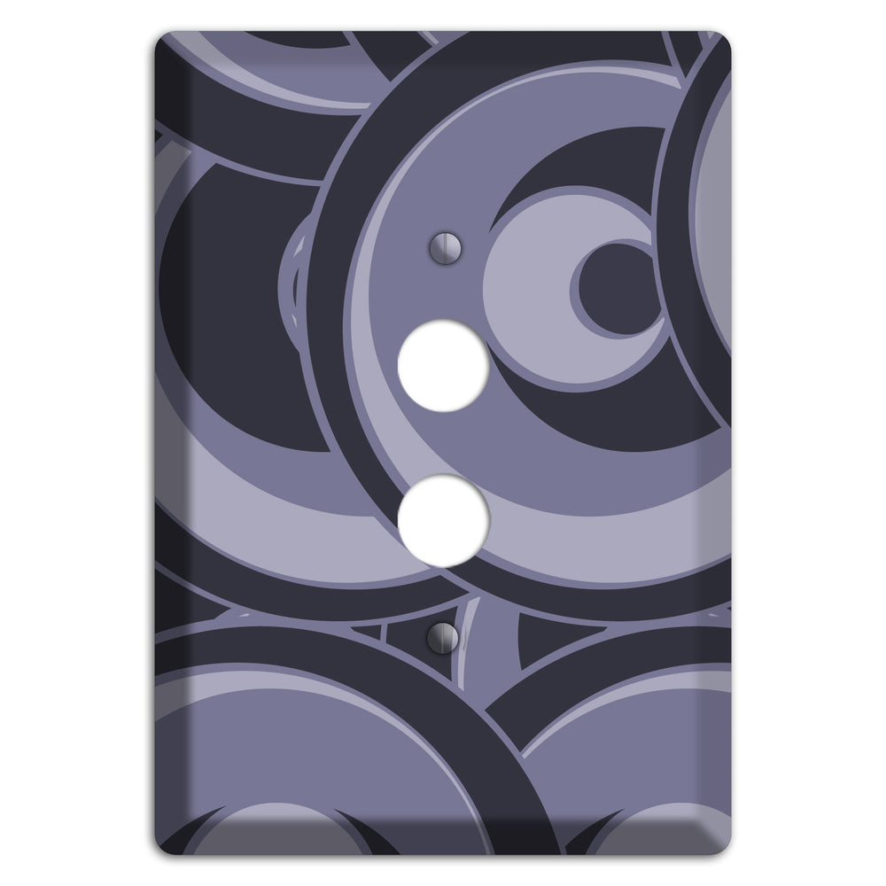 Black and Purple-grey Deco Circles 1 Pushbutton Wallplate