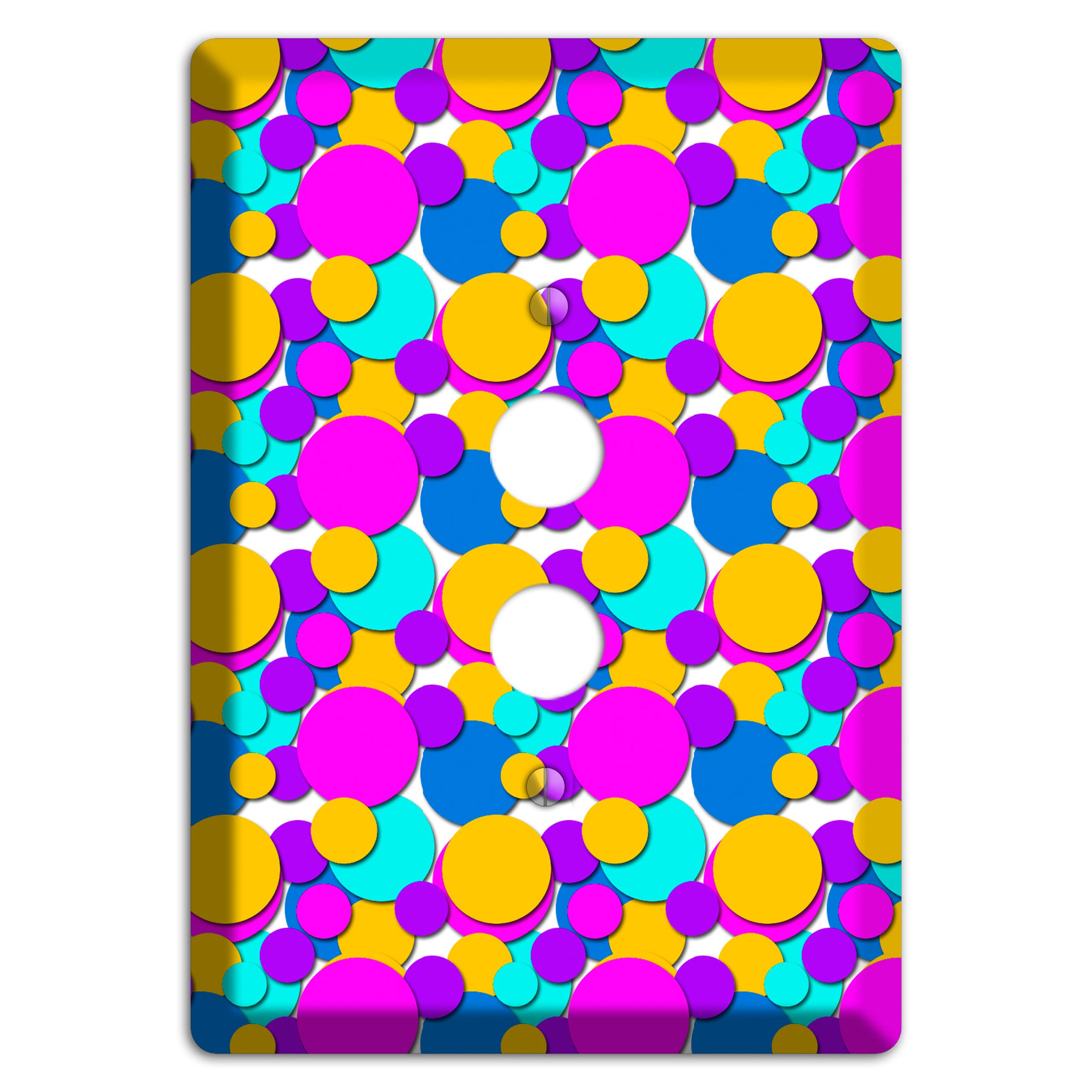Orange Turquoise Fuschia Blue Bubble Dots 1 Pushbutton Wallplate
