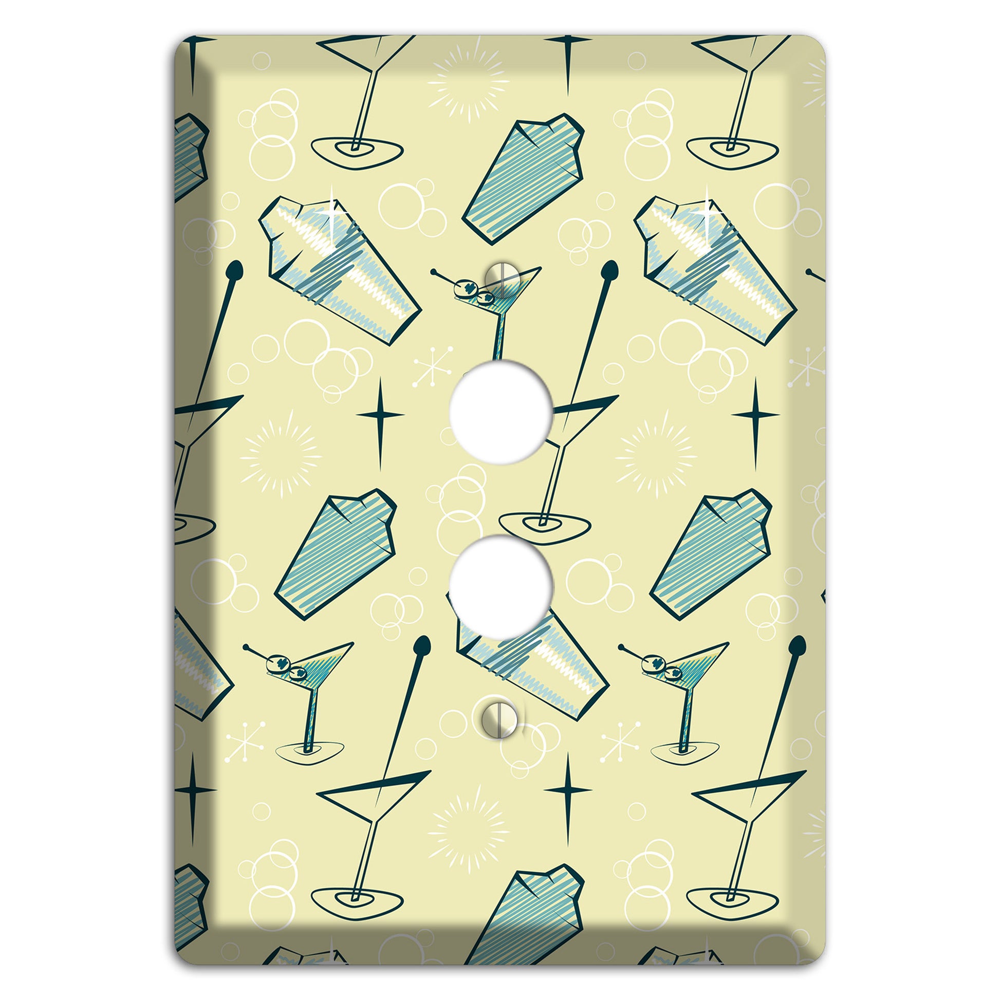 Retro Cocktails Lime 1 Pushbutton Wallplate