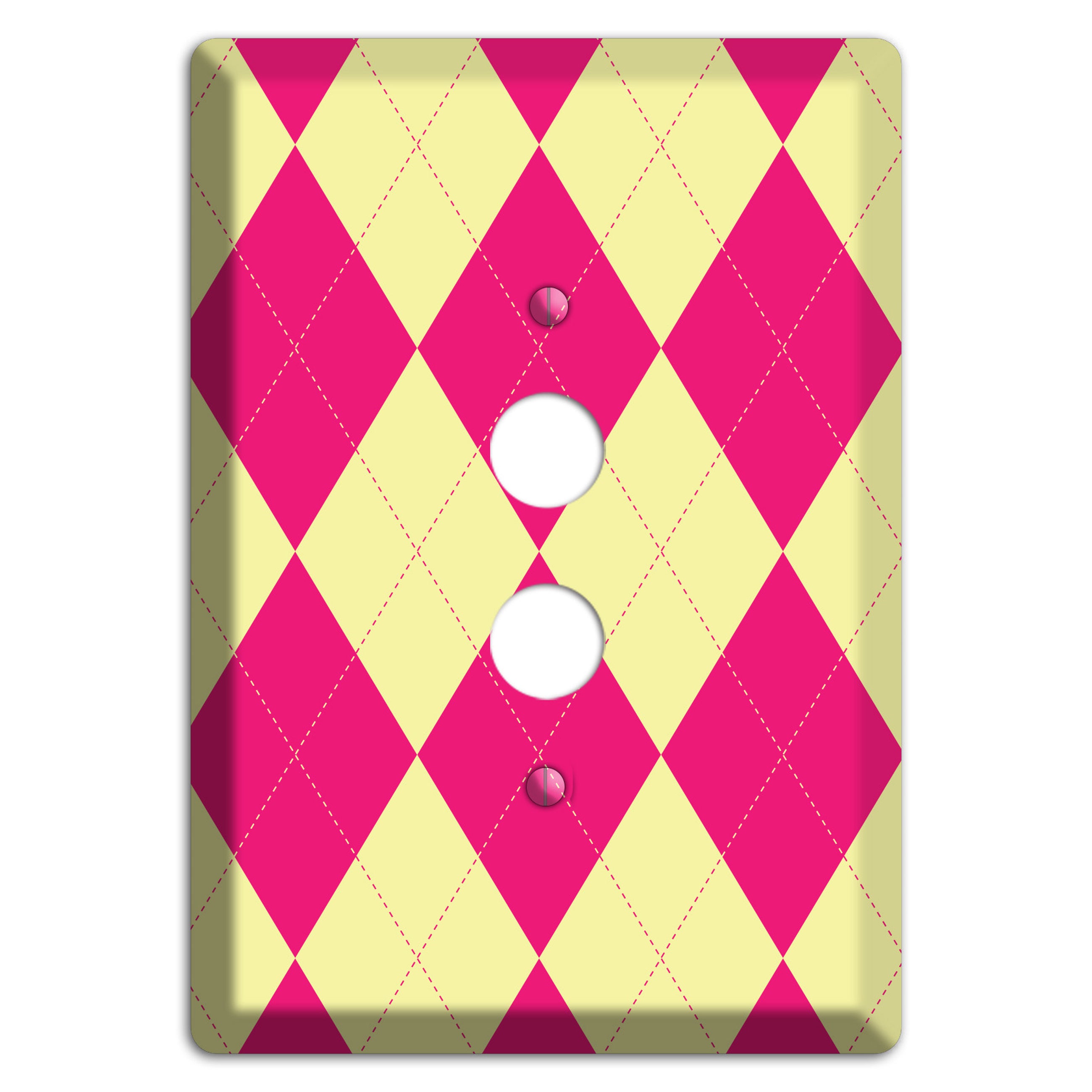 Pink and Yellow Argyle 1 Pushbutton Wallplate